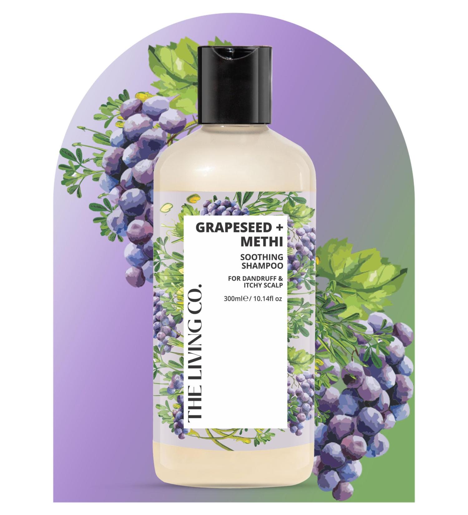 Soothing Grapeseed & Methi Shampoo for Dandruff Relief | 300ml - International Shipping - Buy Online on SooperMarket.com