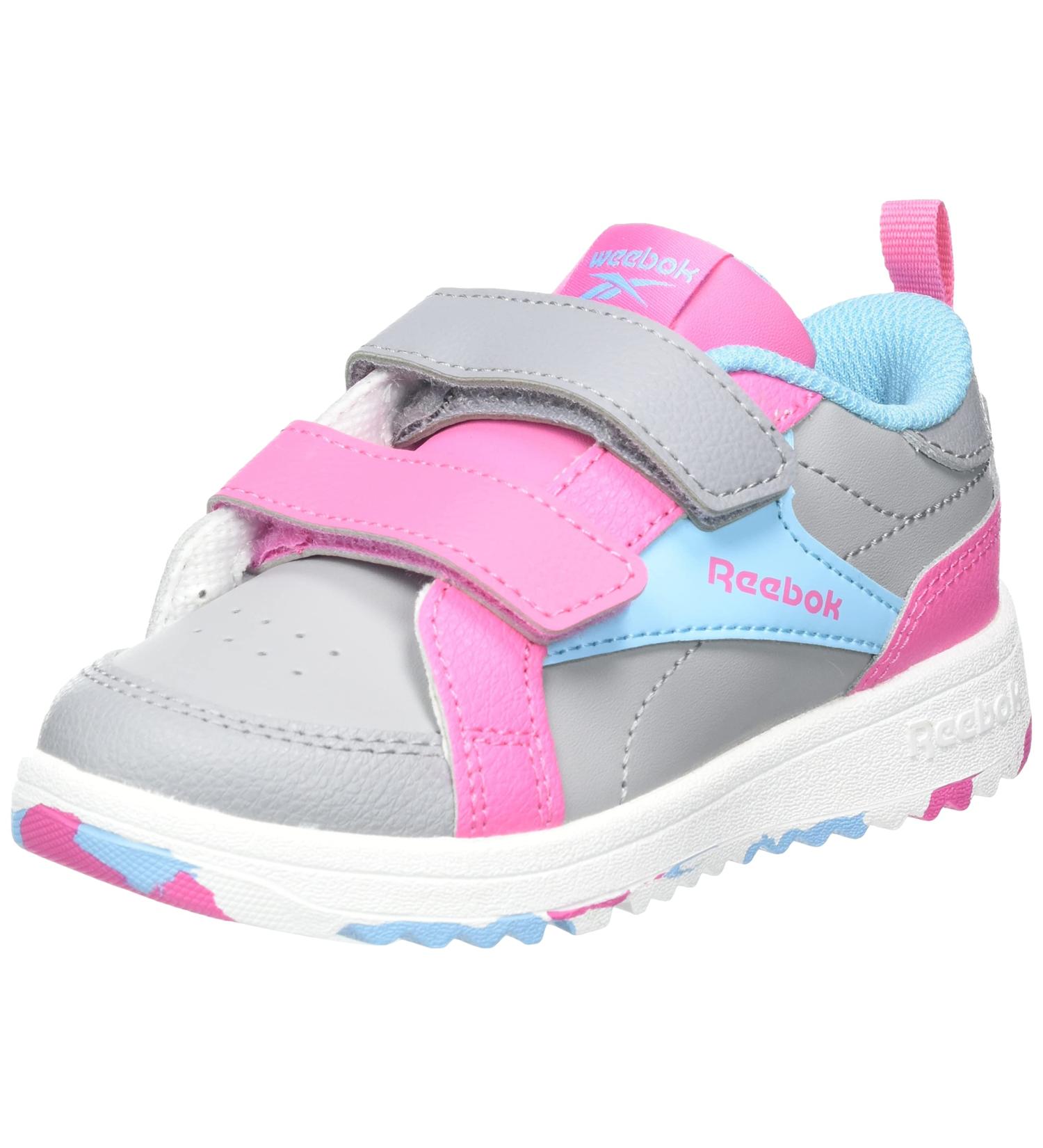 Reebok Baby Weebok Clasp Low Sneakers - Pure Grey/Digital Blue/True Pink - 5 UK Child - Buy Online on SooperMarket.com