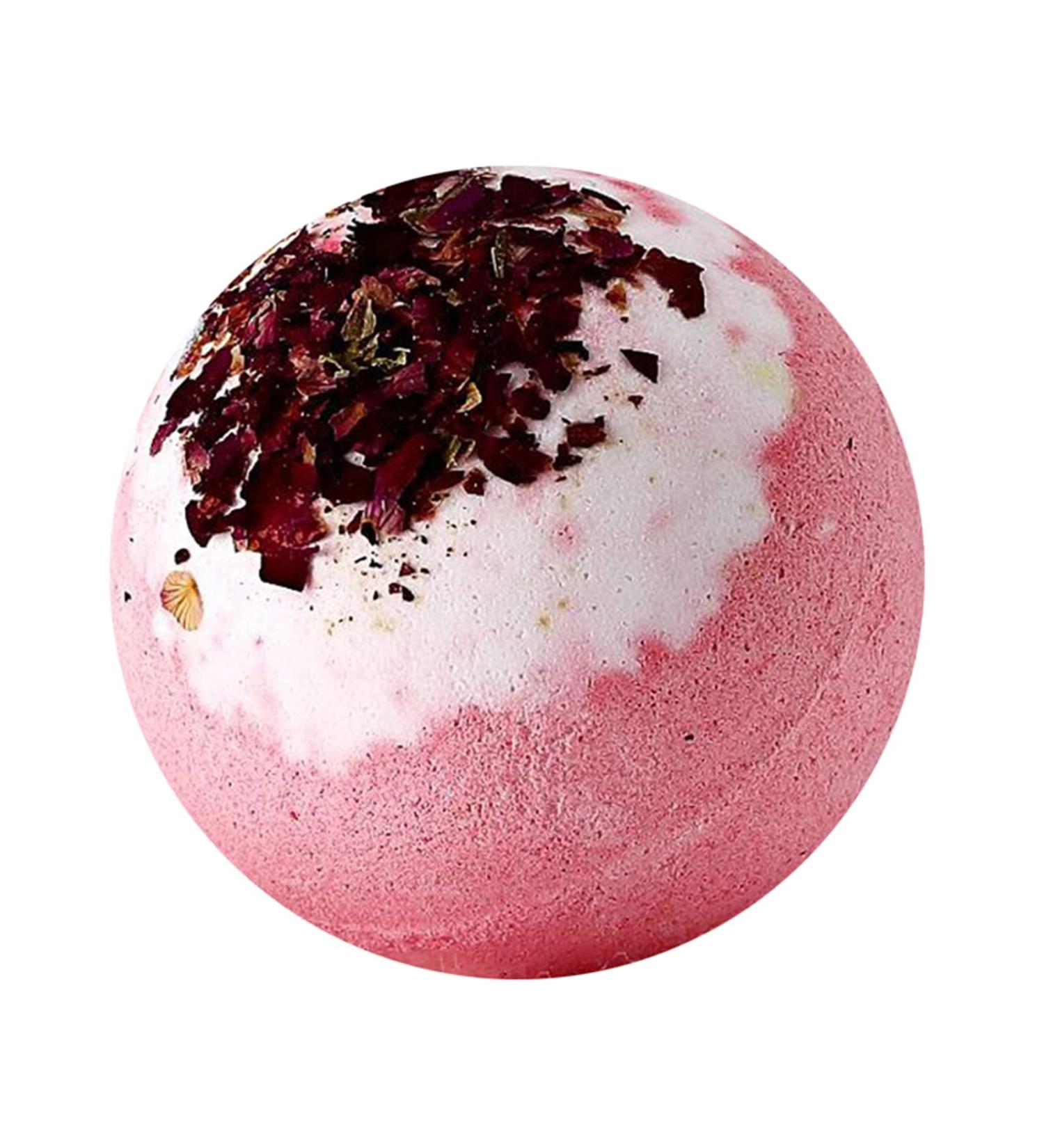 1PC Dried Flower Bath Bomb - Natural Aroma Bath Salt for Women - Pink - Sparkling Shower & Bath Experience - Buy Online on SooperMarket.com