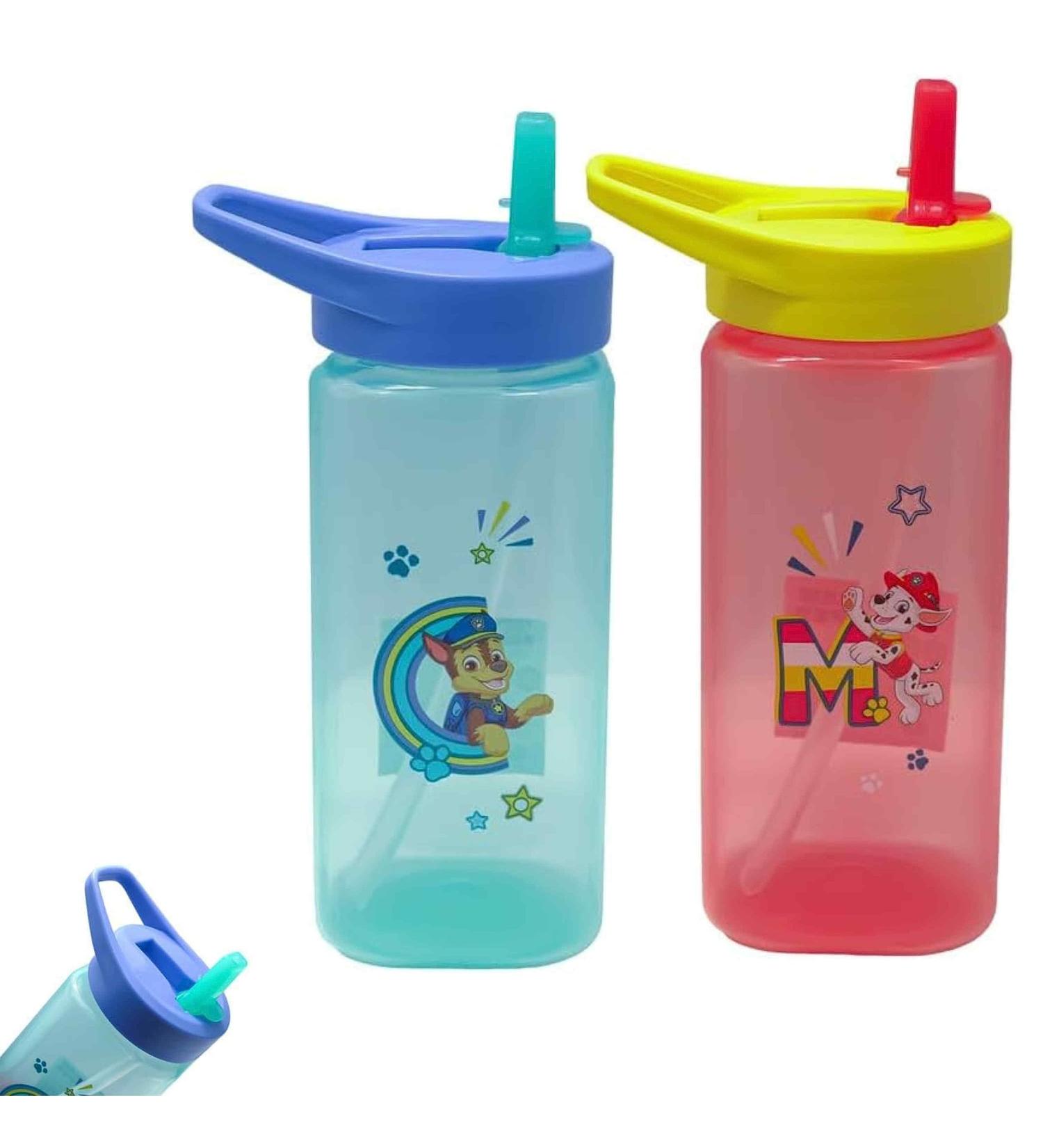 Paw Patrol Chase and Marshall 420ml Reusable Water Bottles for Kids | Set of 2 Silicon Straw Sipper Bottles | 6+ Months Square Bottles - Buy Online on SooperMarket.com