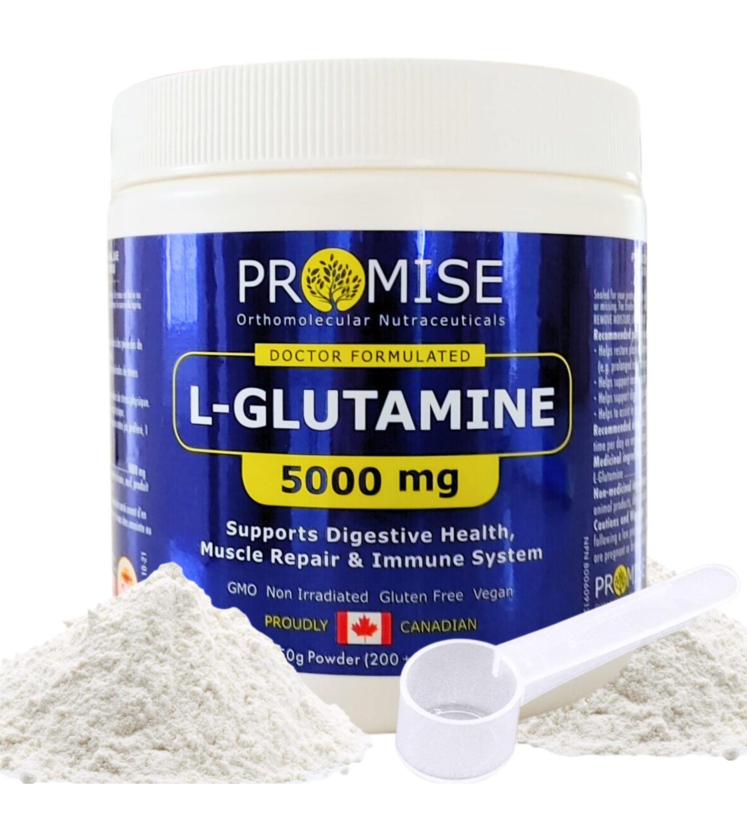 Promise L-Glutamine Powder 250g 5000mg for Gut Health Unflavored Non GMO Post and Pre Workout Amino Acids Supplement L Glutamine Digestive System Support 50 Servings - Buy Online on SooperMarket.com