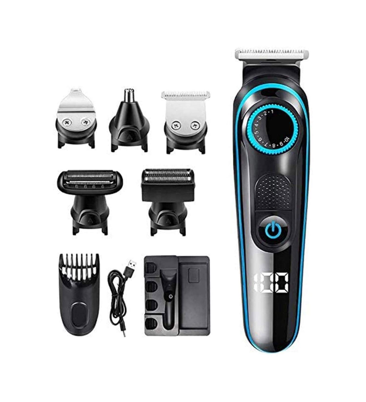 Buy 6-in-1 Electric Shaver for Men | USB Rechargeable Head Shaver & Cordless Grooming Kit - Waterproof & Versatile - Buy Online on SooperMarket.com