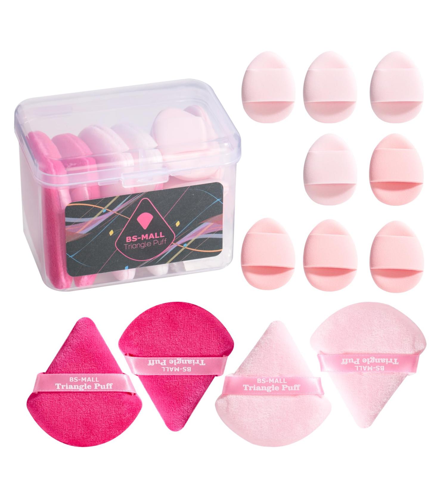 BS-MALL Powder Puff & Mini Makeup Sponge Set - 12 Pink Blush & Concealer Applicators - Perfect for Flawless Makeup - Buy Online on SooperMarket.com