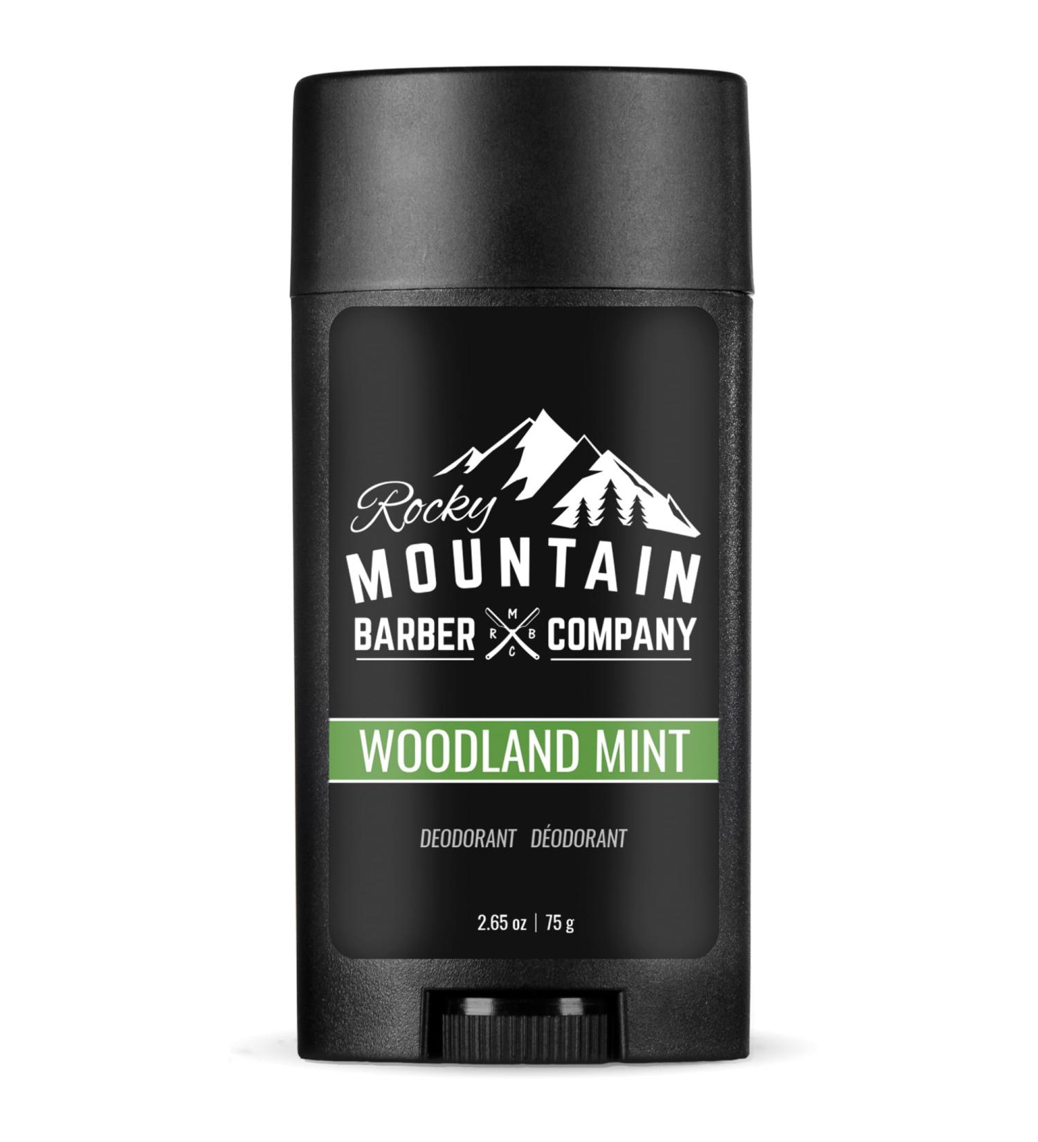 Natural Deodorant for Men - Aluminum Free - Made with Simple Plant-Based Ingredients & Peppermint Essential Oil - Made in USA - Woodland Mint Scent - 2 .65 oz - Buy Online on SooperMarket.com