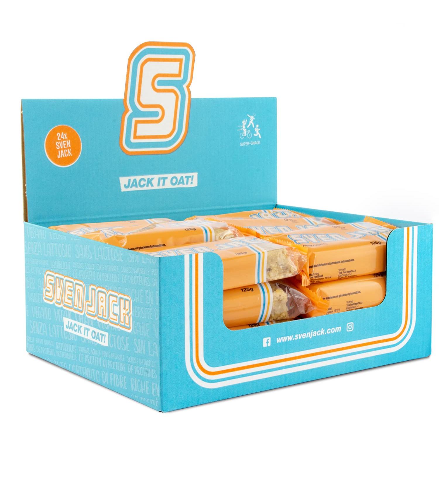 Sven Jack Apricot Energy Cake - 12x125g | Oatmeal Fitness Bars for Endurance & Low Sugar Snacks - 1.5kg - Buy Online on SooperMarket.com