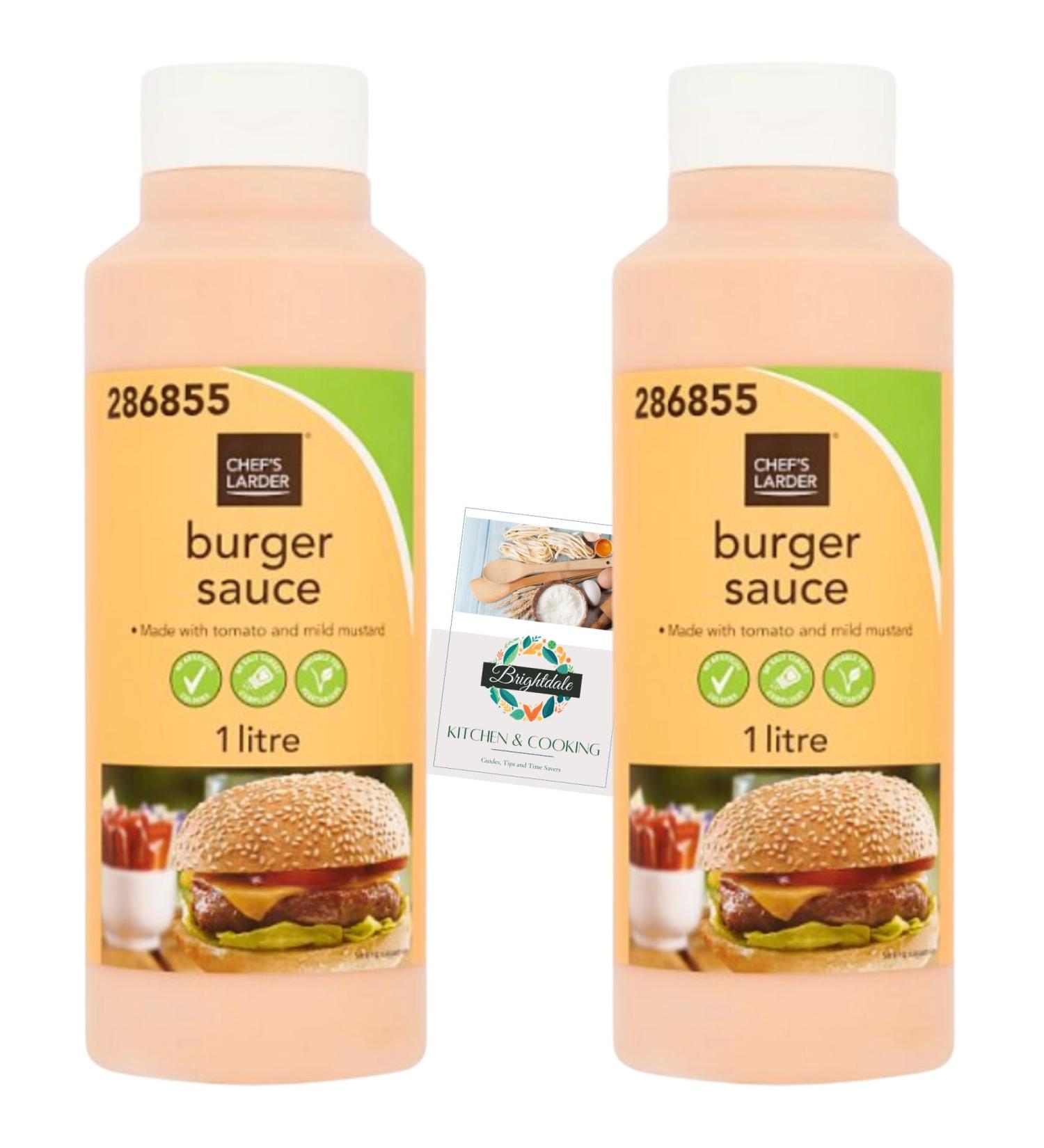 Burger Sauce Bundle with Chef's Larder Burger Sauce 1 Litre 2 Pack + Brightdale Kitchen Booklet - Buy Online on SooperMarket.com