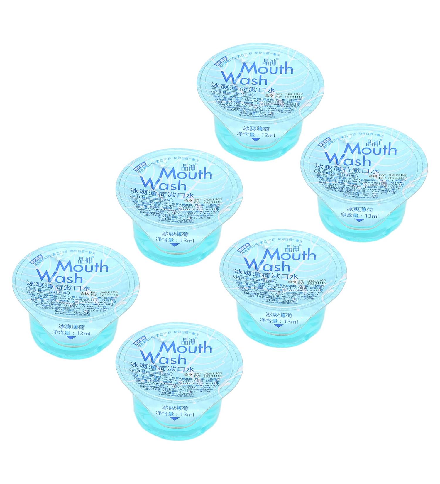 6 Pack Travel Size Mint Mouthwash - Disposable Freshening Breath | 78 Ml - Perfect for International Travel - Buy Online on SooperMarket.com
