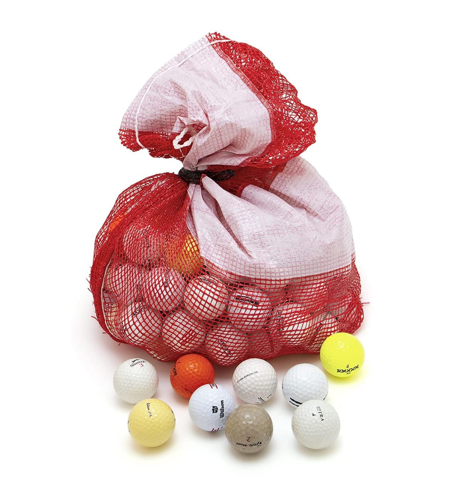 100 Recycled Golf Balls for Men - Hit-Away Bulk Mix in Mesh Shag Bag - Perfect for Practice & Range Hitting - Buy Online on SooperMarket.com