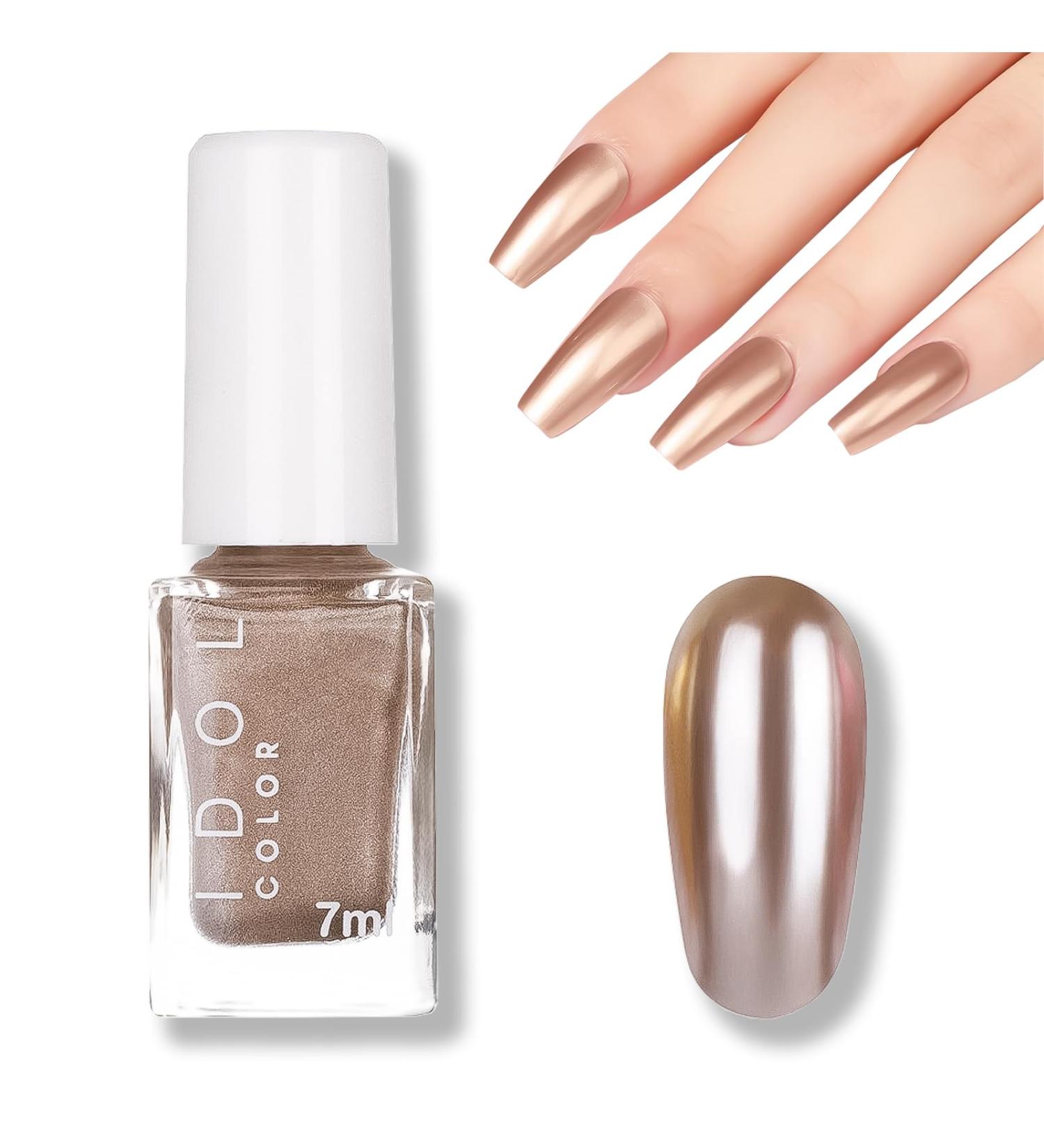 Metal Nail Polish Mirror Nail Varnish Quick Drying Metallic Effect Nail Art Polish (002) - Buy Online on SooperMarket.com