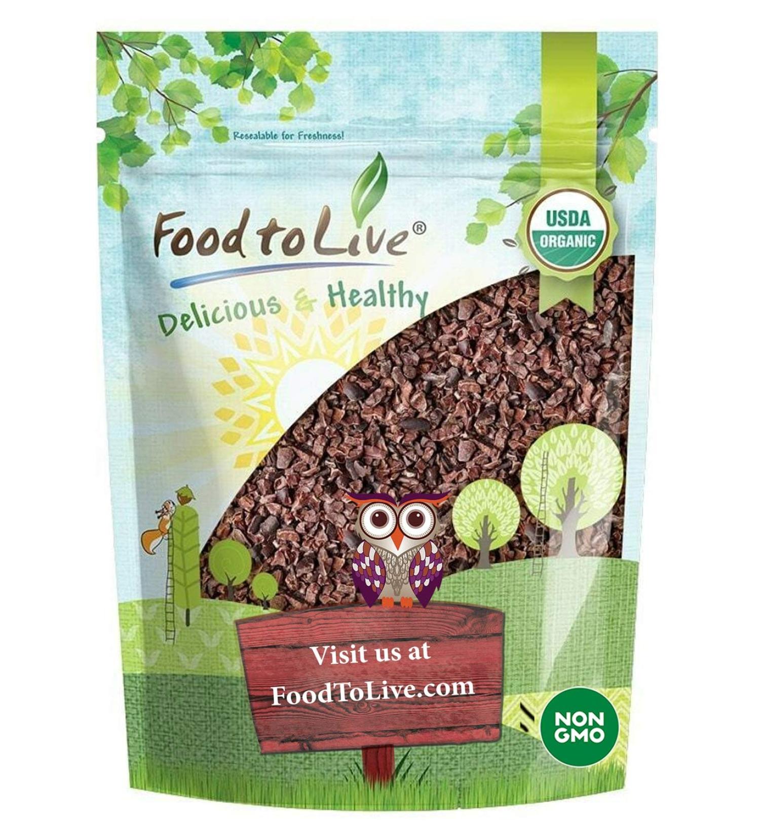 Organic Cacao Nibs 1 Pound - Unsweetened, Non-GMO, Kosher, Raw - Vegan Sirtfood Superfood - Bulk Cacao Nibs (Pack of 1) - Buy Online on SooperMarket.com
