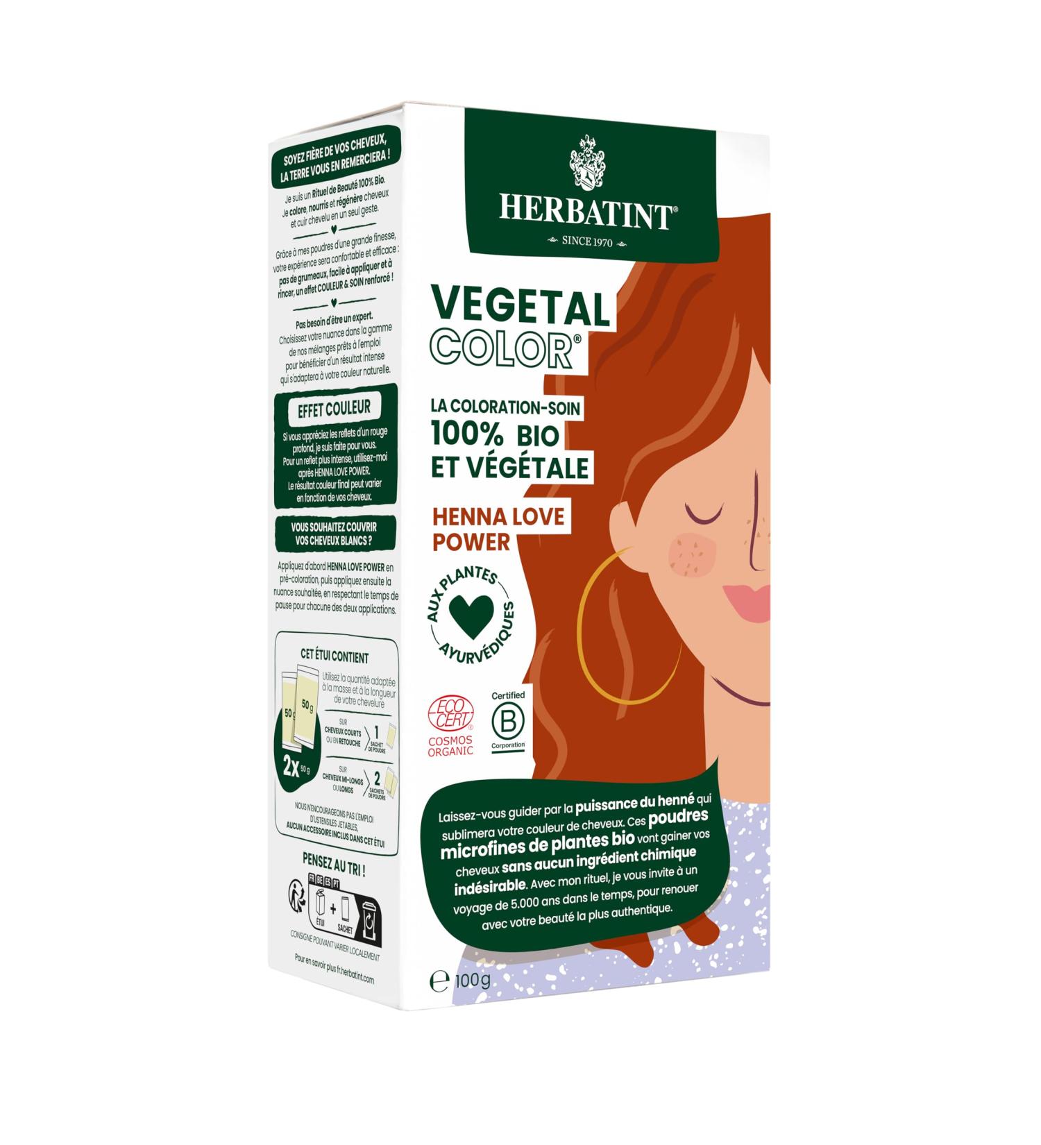Herbatint Vegetal Color - 100% Natural & Organic Hair Dye | Pure Henna Love - 100g & 133g Packs | International Shipping - Buy Online on SooperMarket.com