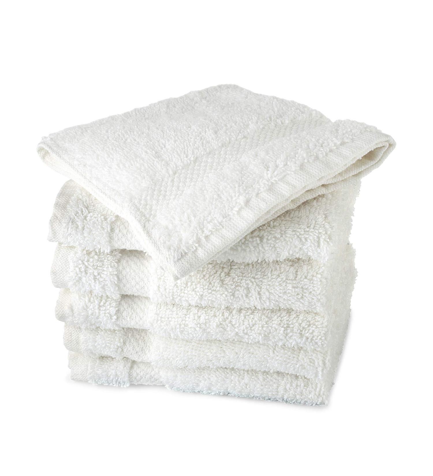 TowelFirst Luxury 6-Pack White Washcloths 13x13 Inches 100 Percent Cotton Premium Quality Durable Soft and Extra-Absorbent Face Cloths Quick Drying - Best for Bath Kitchen Spa and Gym Use