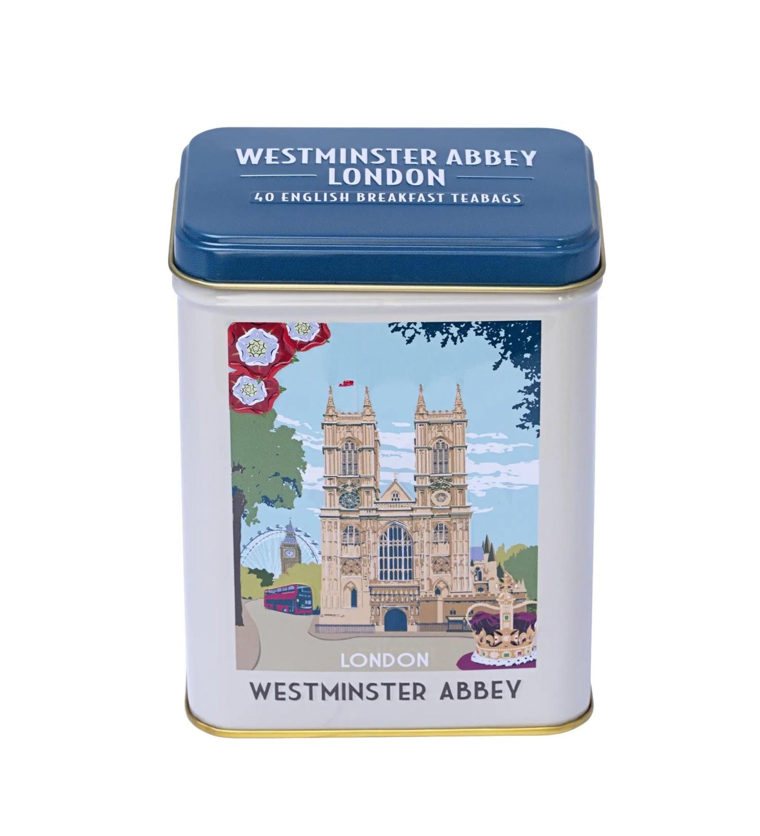 New English Teas Westminster Abbey London Souvenir Tea Caddy with 40 English Breakfast Teabags - Buy Online on SooperMarket.com