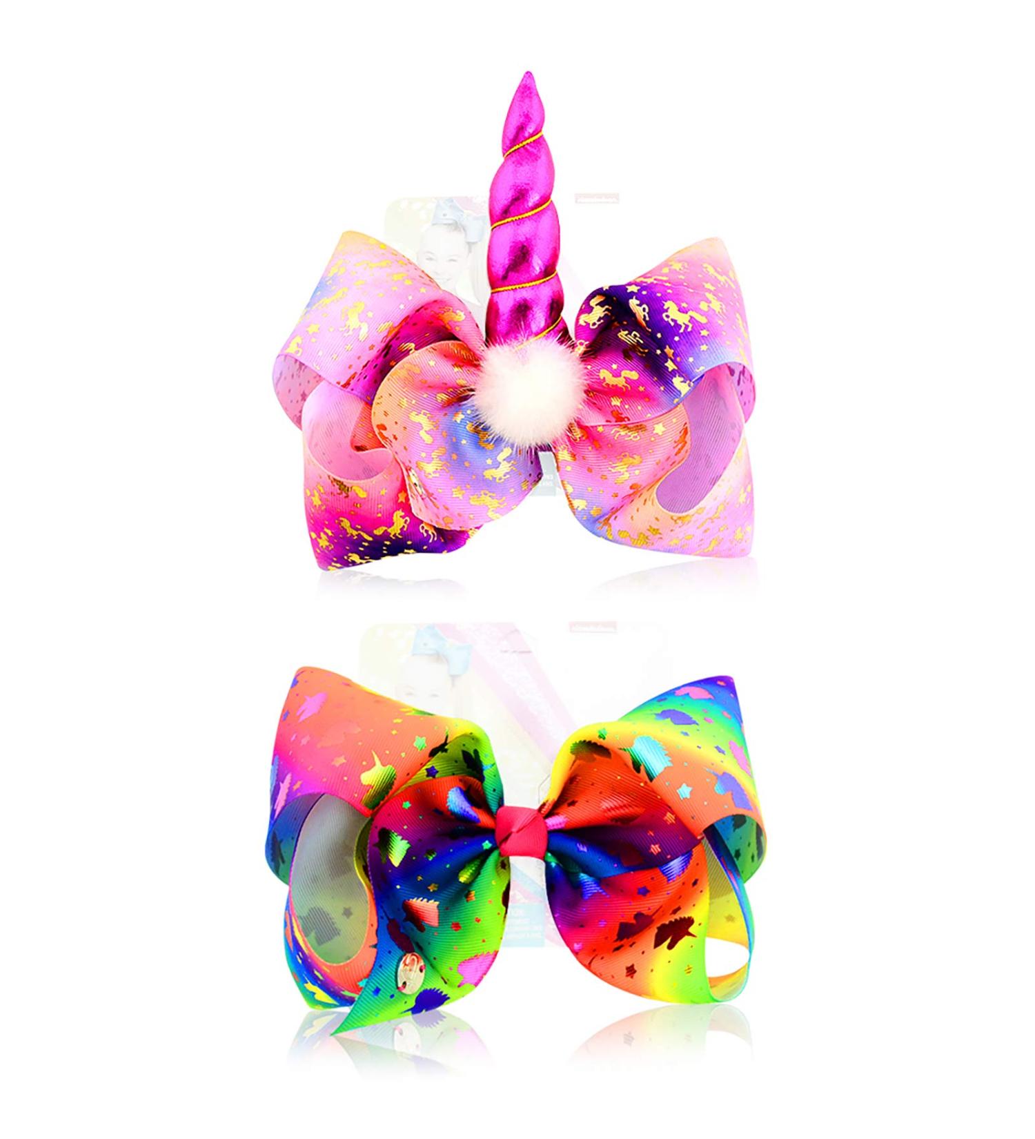 8 Inch Unicorn Hair Bows for Girls - JoJo Siwa Style Hair Accessories with Alligator Clips - Perfect Xmas Gift Set - Buy Online on SooperMarket.com