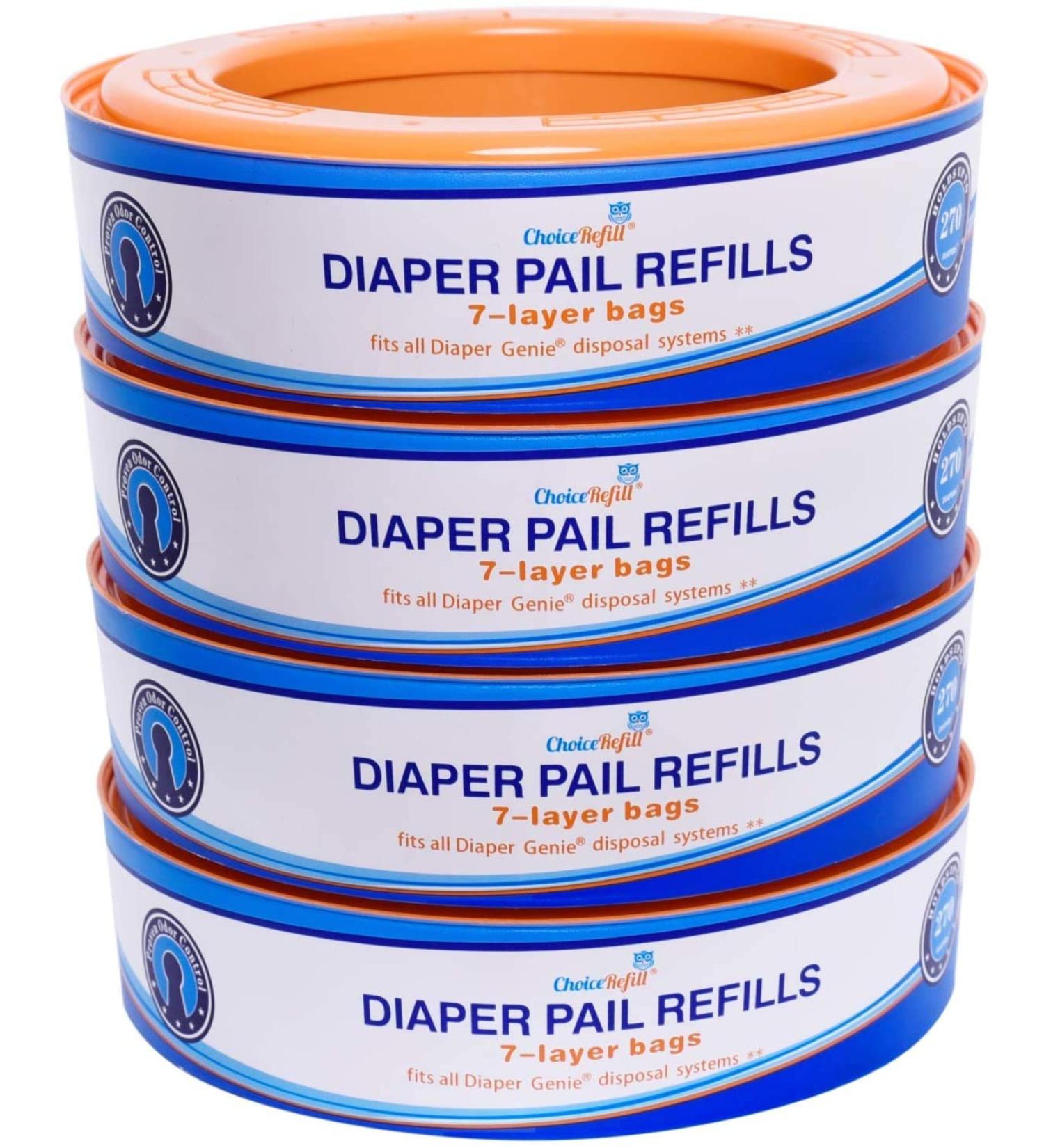 ChoiceRefill Diaper Genie Pail Refills - 4-Pack, 1080 Count - Buy Online on SooperMarket.com
