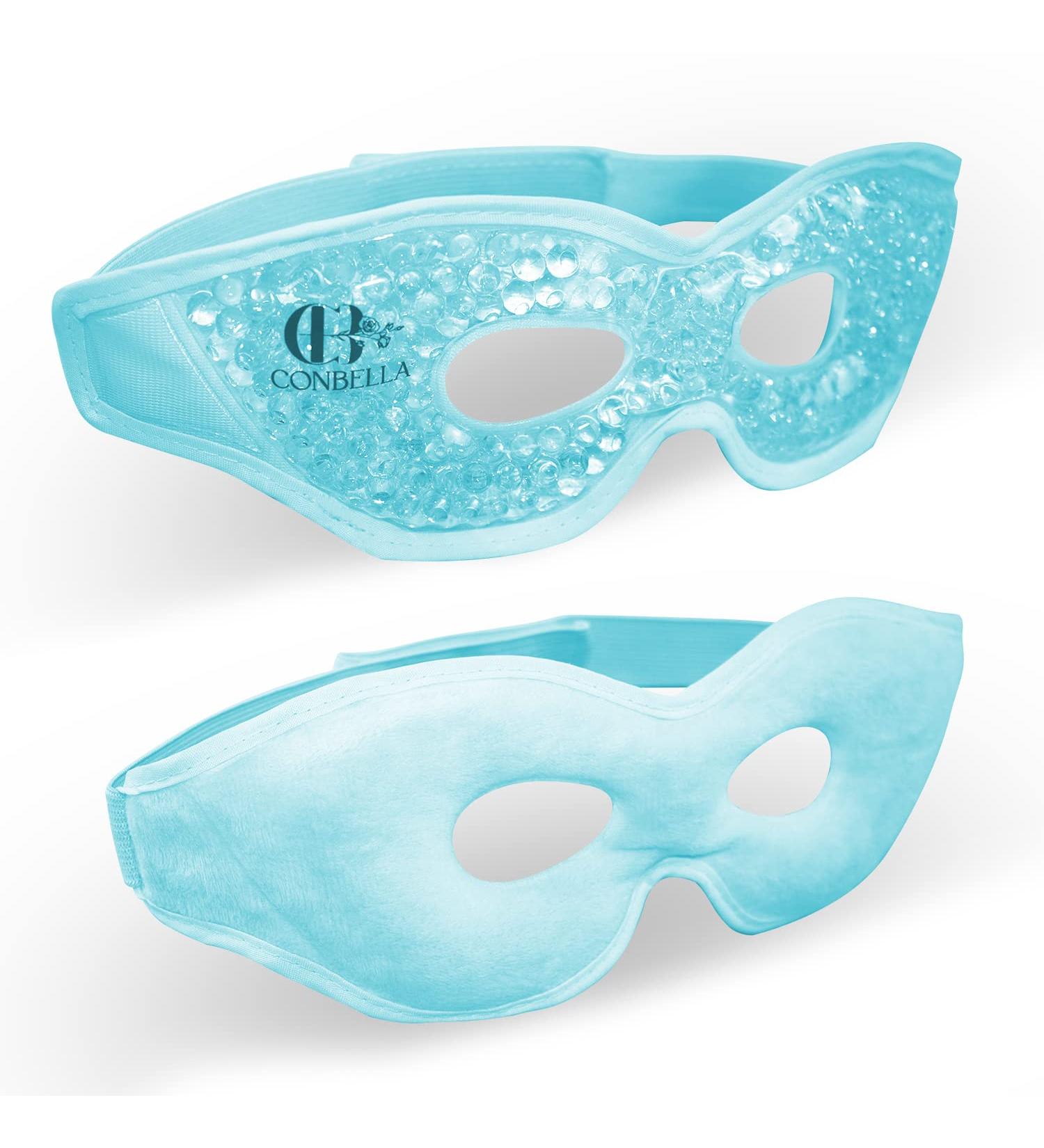 CONBELLA Gel Eye Mask with Eye Holes - Hot Cold Compress Pack for Eye Therapy | Cooling Mask for Puffy Eyes, Headaches, Migraines, Sinus, Dark Circles - Reusable Face Mask (6 Blue) - Buy Online on SooperMarket.com
