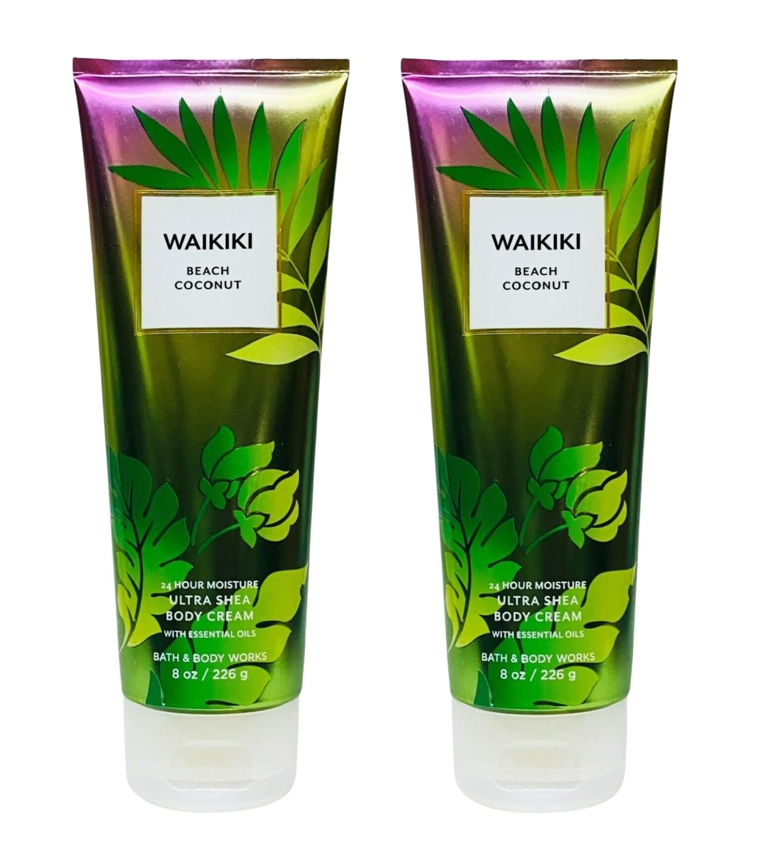 Bath and Body Works Waikiki Beach Coconut Ultra Shea Body Cream - Lot of 2 8oz