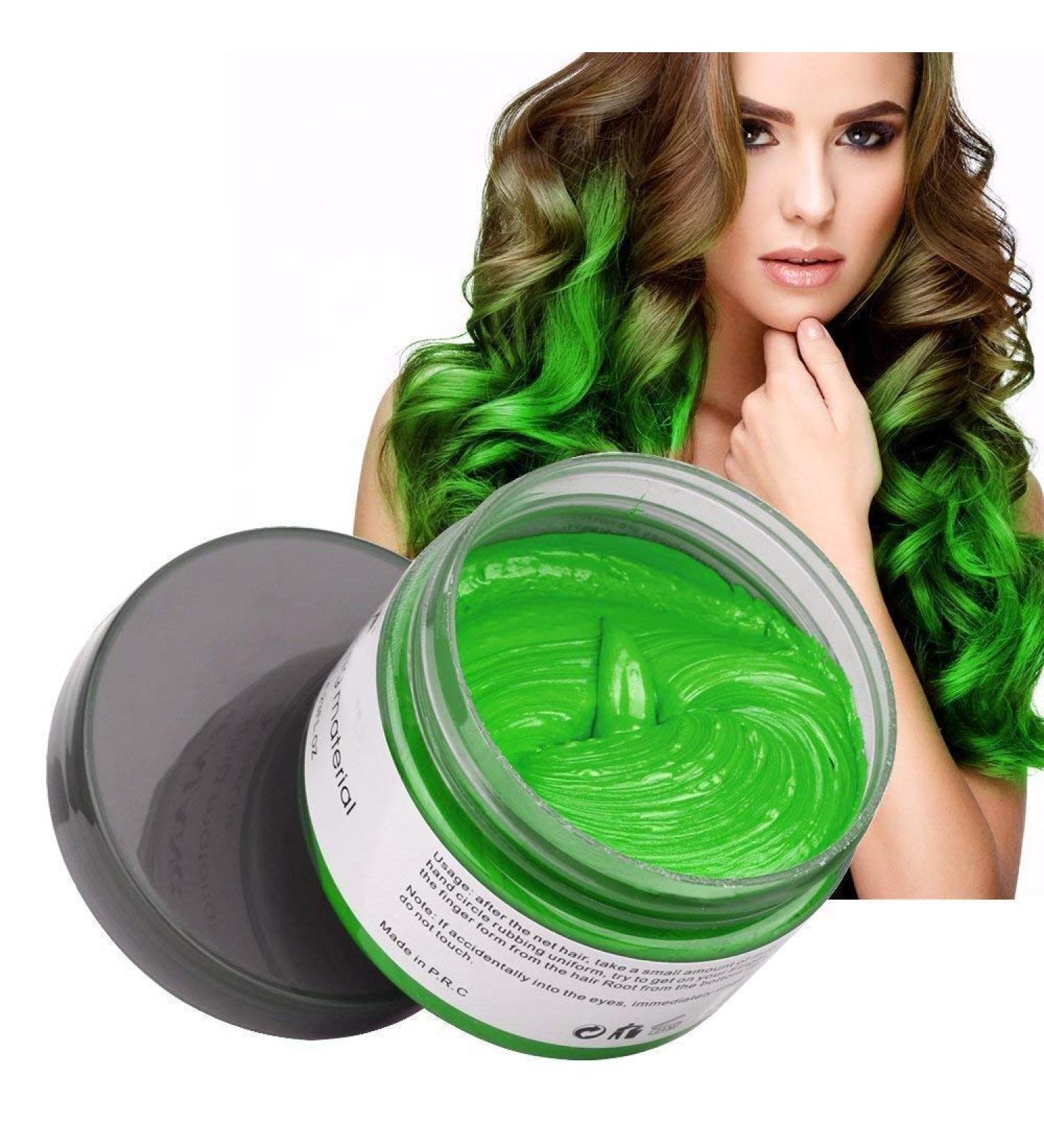 Temporary Hair Wax Color - Washable Green Hairstyle Dye for Men & Women | Natural Ingredients | 120g - Buy Online on SooperMarket.com