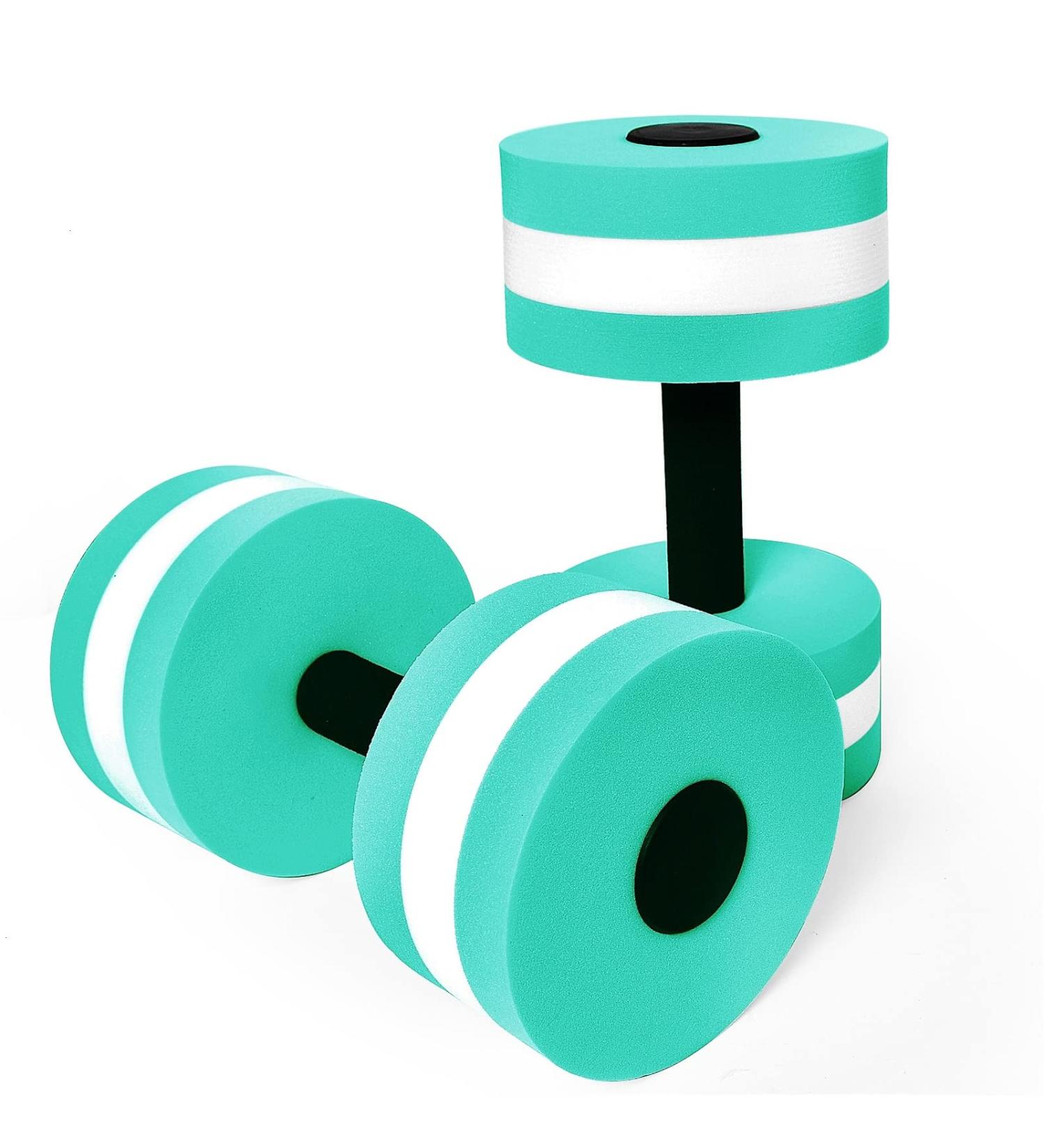 Timoo Aquatic Dumbbells Set - Pool Resistance Water Weights for Aerobics, High-Density EVA-Foam, Cyan (Set of 2) - Buy Online on SooperMarket.com