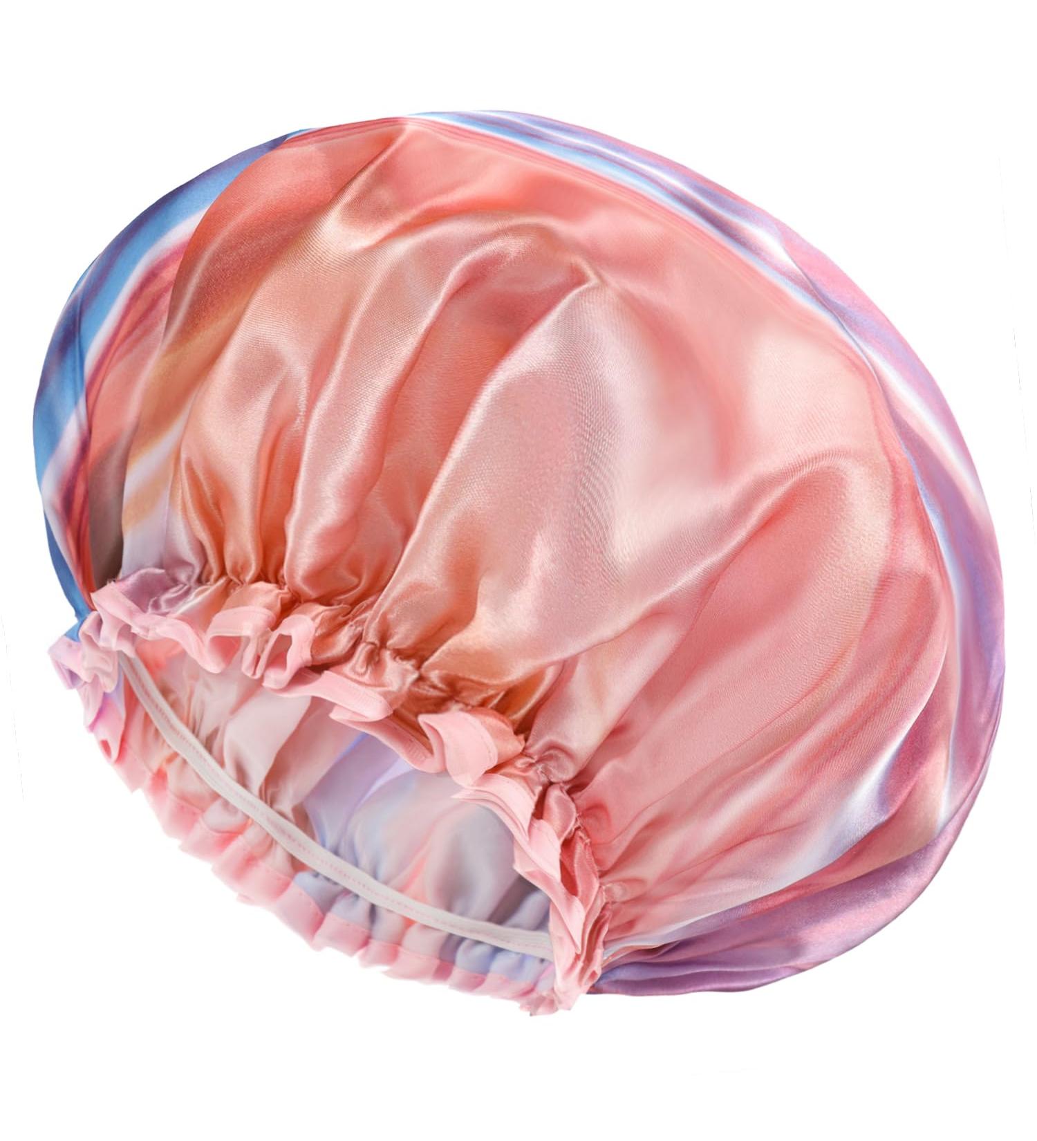 Mikimini Large Waterproof Shower Hood for Long Hair - 2-Pack XL Pink | Fashionable & Reusable - Buy Online on SooperMarket.com