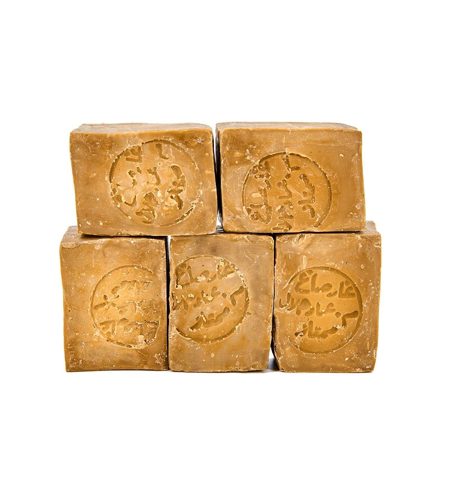 Top-Quality Carenesse Aleppo Soaps - 5 Vegan Handmade Bars (60% Olive Oil 40% Laurel Oil) - Natural Original Olive Oil Soap - 900-950g Package - International Shipping - Buy Online on SooperMarket.com