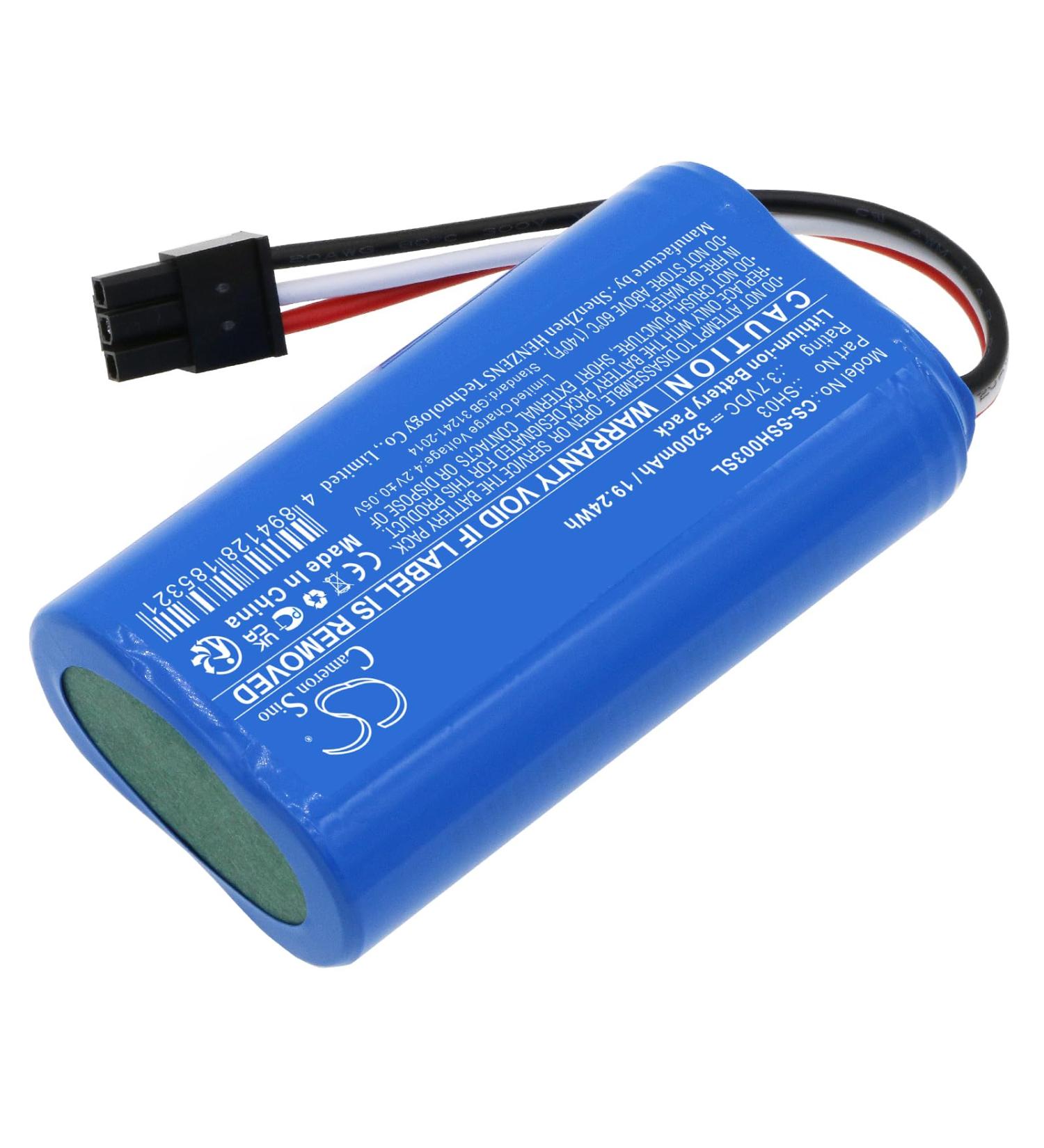 Replacement Battery for Simplehuman Mirror SH1S2P - Compatible SH03 5200mAh 3.7V - Buy Online on SooperMarket.com