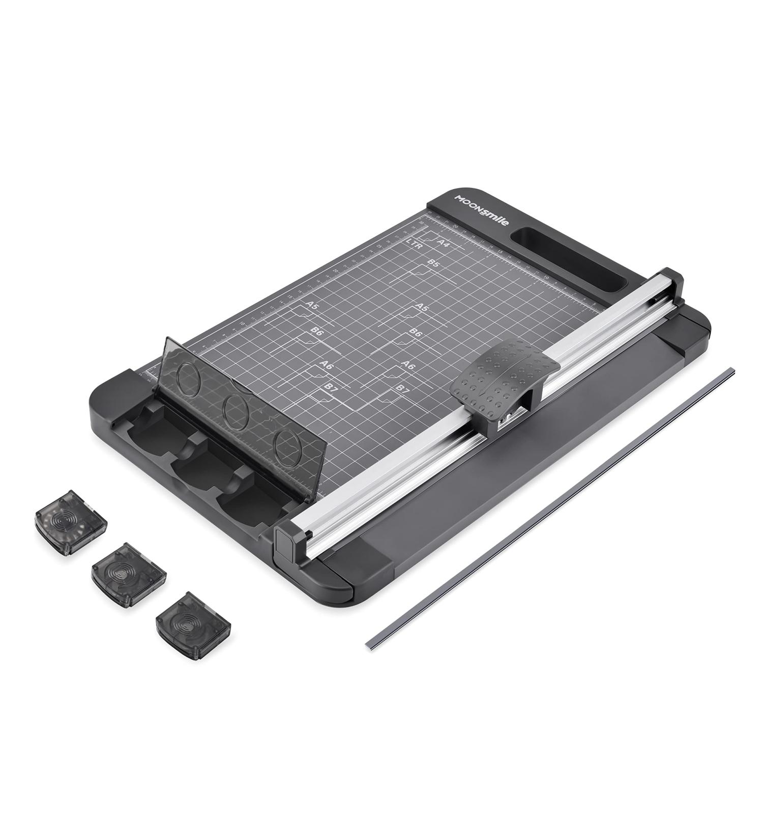 Rotary Paper Trimmer  3-in-1 Paper Cutter  12 Inch Cutting Length  with Straight Cut/Perforating Cut/Wavy Cut  Enclosed Blades for Safe Use  Ideal for Paper Craft Projects - Buy Online on SooperMarket.com
