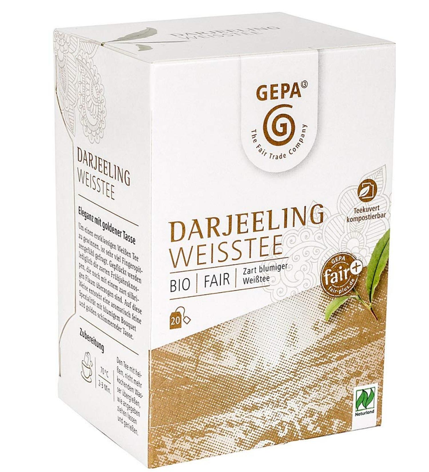 Gepa Organic Darjeeling White Tea - 100 tea bags - 5 pack (20 x 2g pPack)