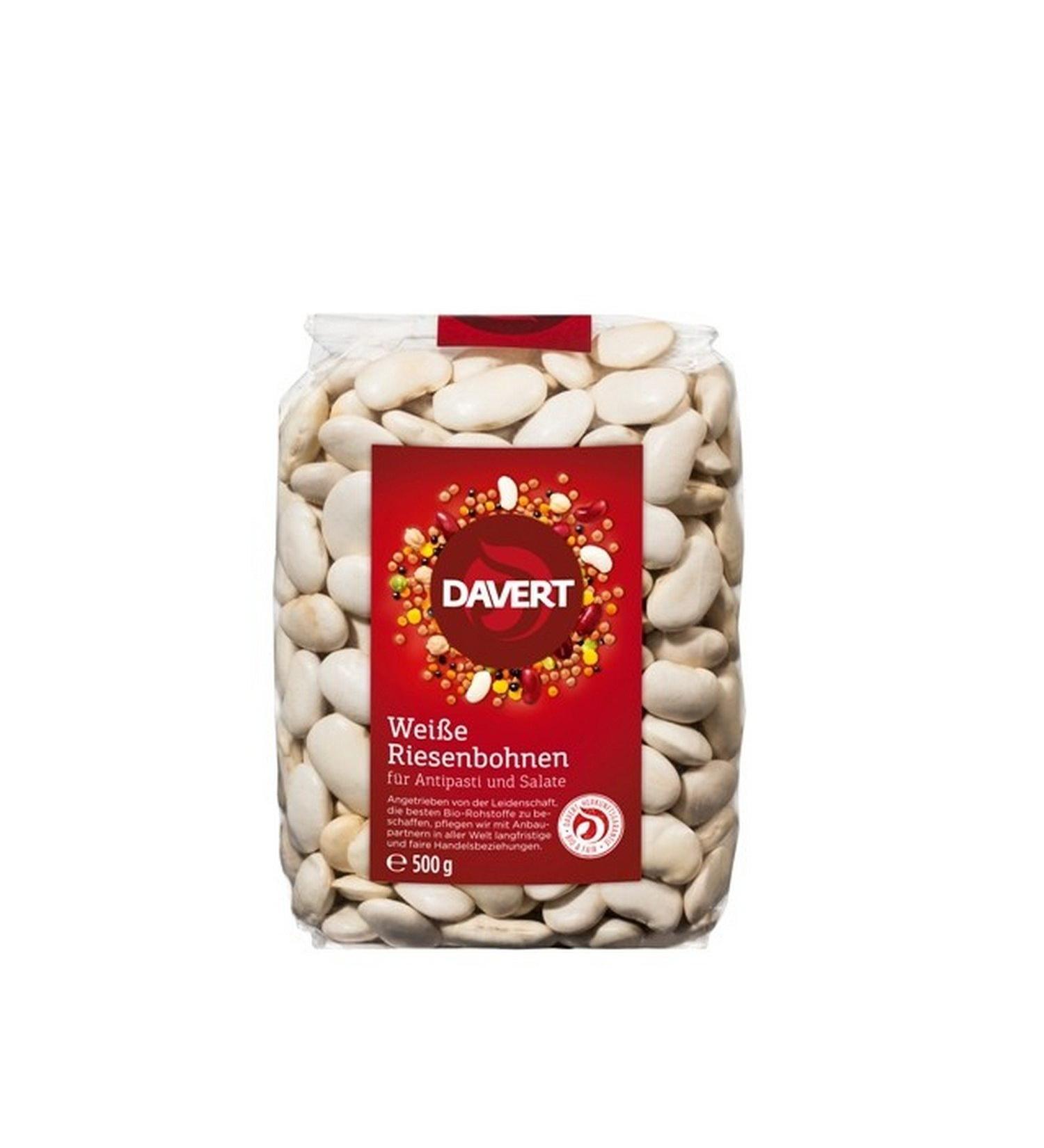 Davert Organic White Giant Beans Fair Trade IBD 500g (1 x 500 gr) 500 g (1 pack)