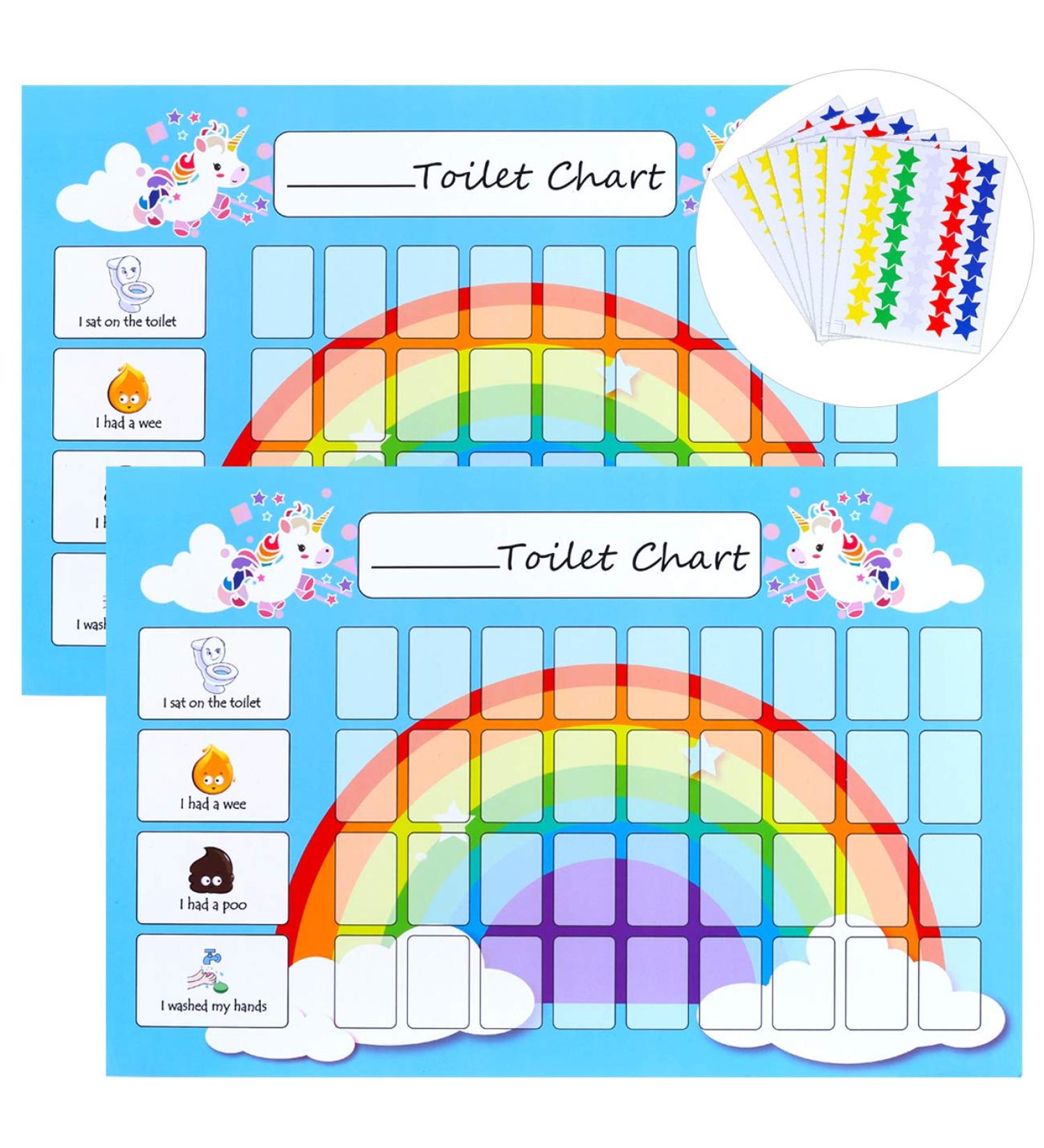 GWHOLE 2 Pack Unicorn Potty Training Reward Chart with 270 Star Stickers for Boys & Girls - Blue - Buy Online on SooperMarket.com