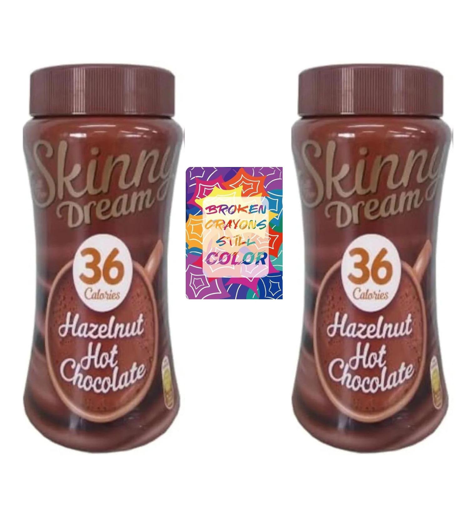 Bundle With Skinny Hot Chocolate Hazelnut Instant Powder Drink Low Calories Breakfast Winter Beverage 200g - Pack of 2 with Oerich Inspirational card