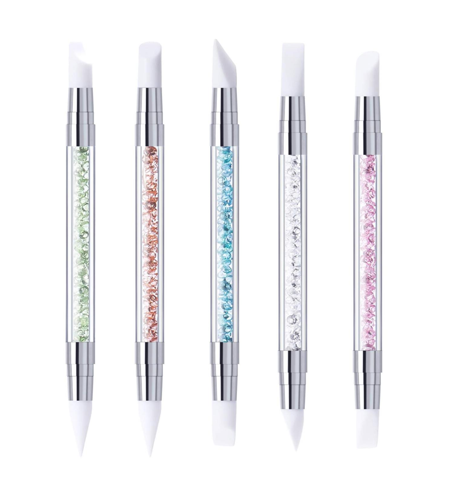 5 Pcs Dual Tipped Silicone Nail Art Sculpture Pens for Home Salon - Buy Online on SooperMarket.com