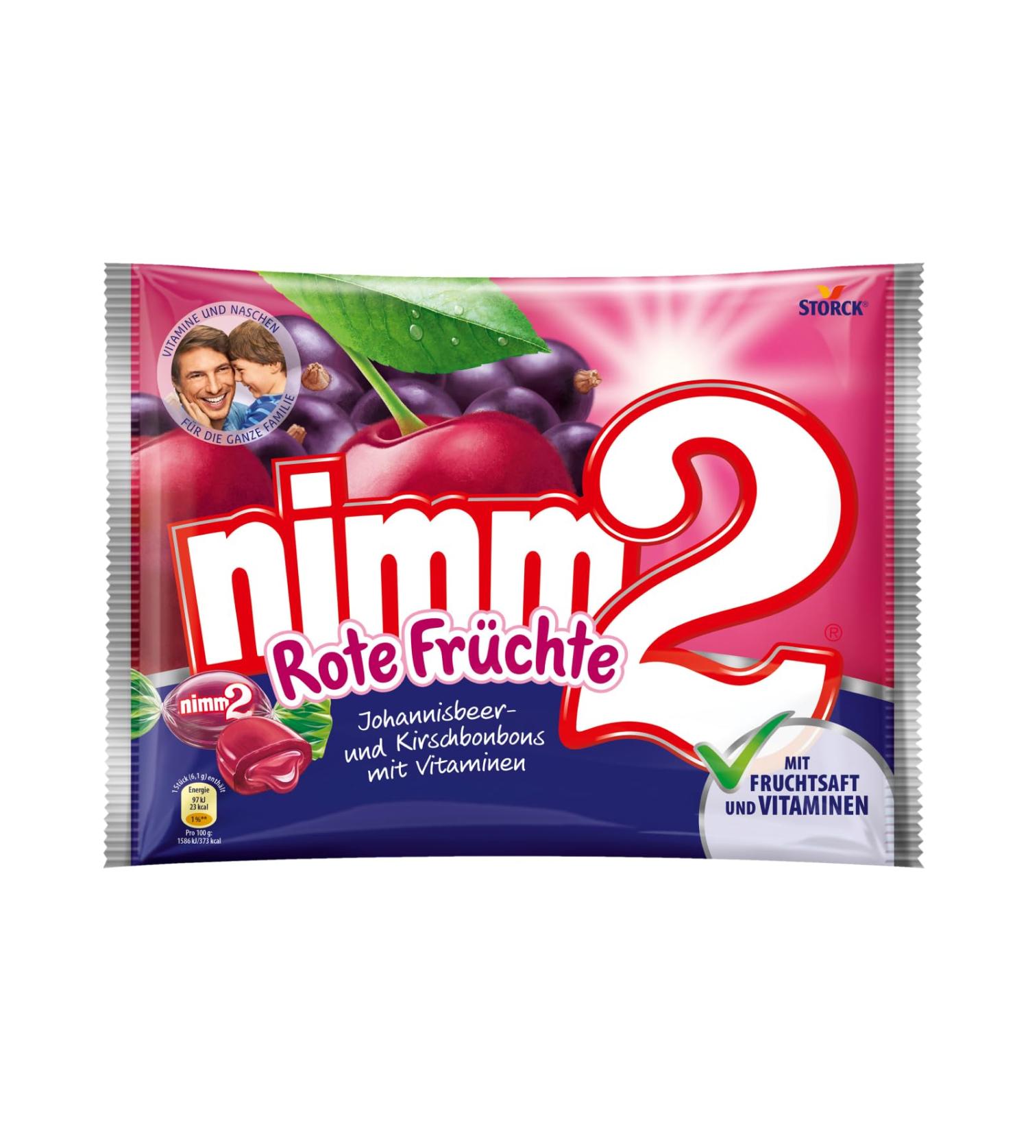 nimm2 Bonbons Red Fruits - 429g Filled Bonbons with Juice & Vitamins | Shop Internationally - Buy Online on SooperMarket.com