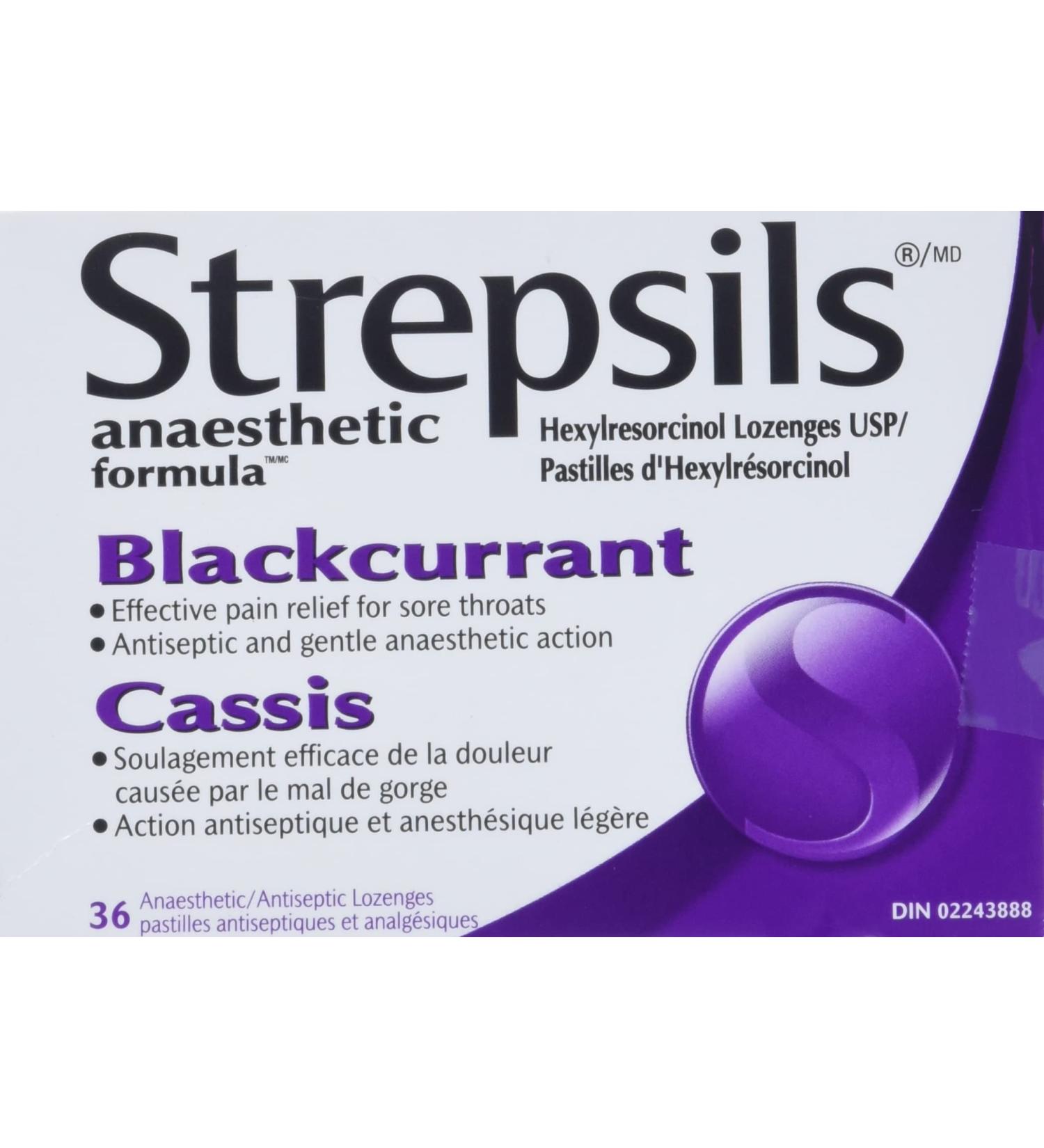 Strepsils Fast and Effective Relief for Sore Throat Lozenges Black Current 36 count - Buy Online on SooperMarket.com