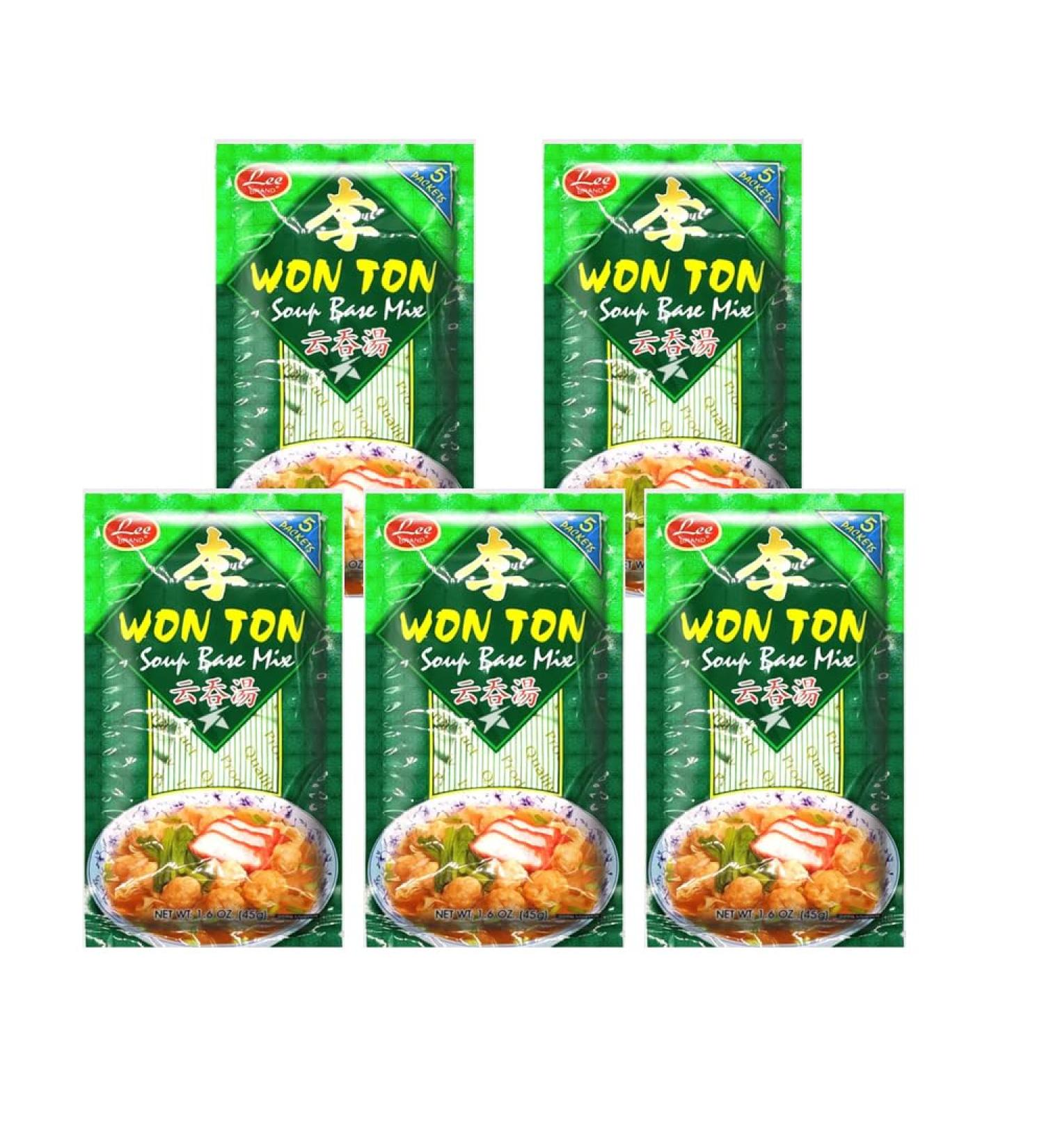 LEE Won Ton Soup Base Mix Chinese Noodle Soup Broth 45g (5 Packs 25 Sachets) - Buy Online on SooperMarket.com