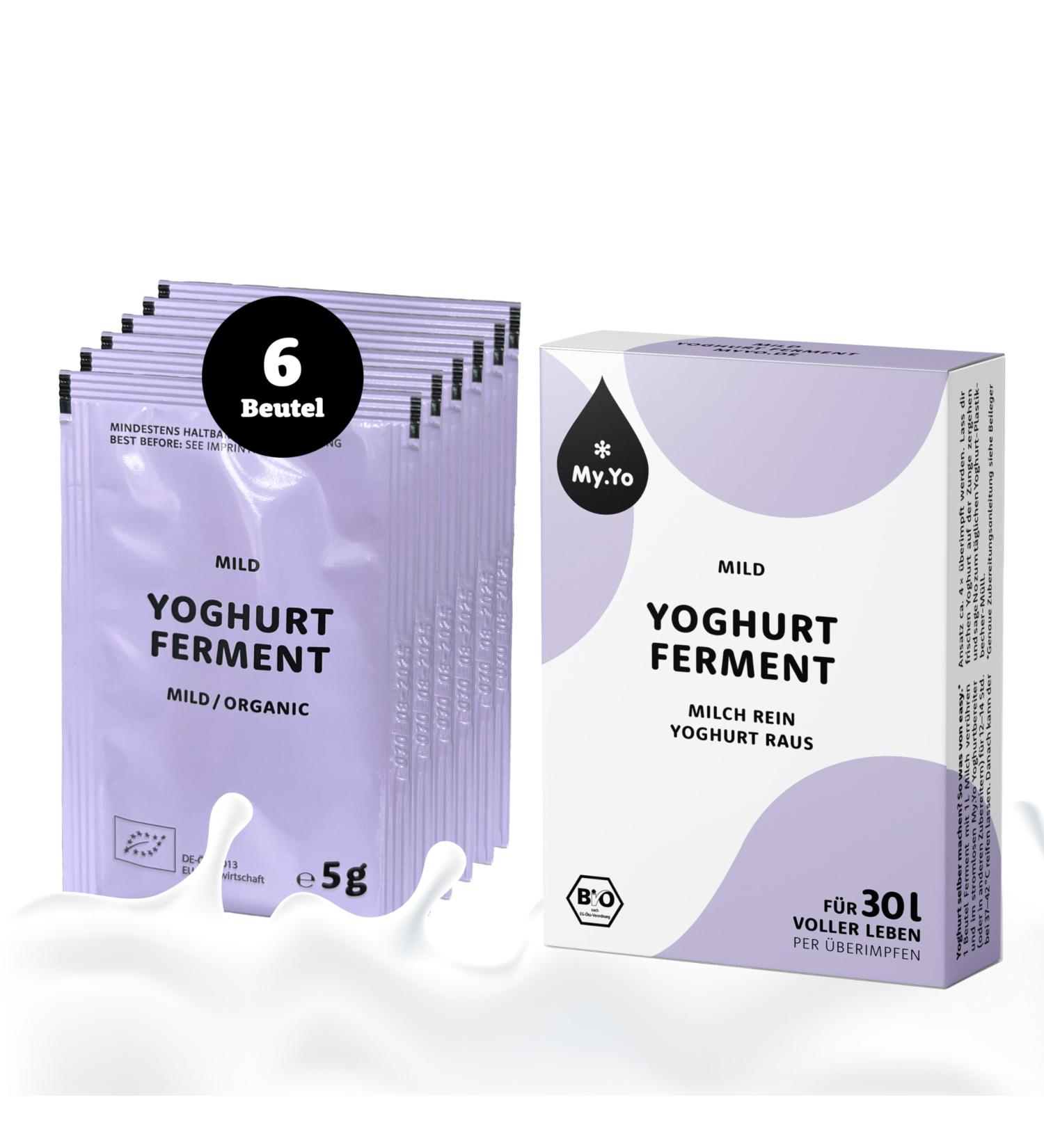 Buy Organic Yoghurt Ferment Mild by My.Yo - 6 Bags of Powder for Perfect Homemade Yogurt | International Shipping Available - Buy Online on SooperMarket.com