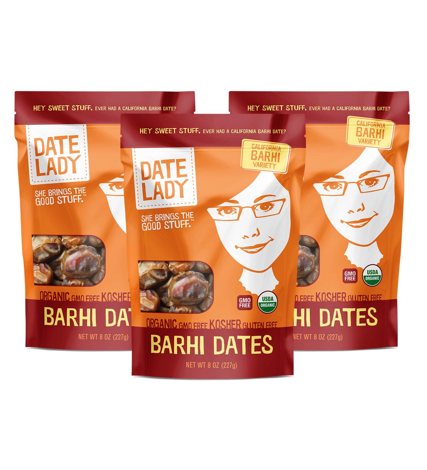 Date Lady Organic Barhi Dates | Vegan Paleo Gluten-Free & Kosher | 24 oz (3 Bags) | No Sugar Added - Buy Online on SooperMarket.com
