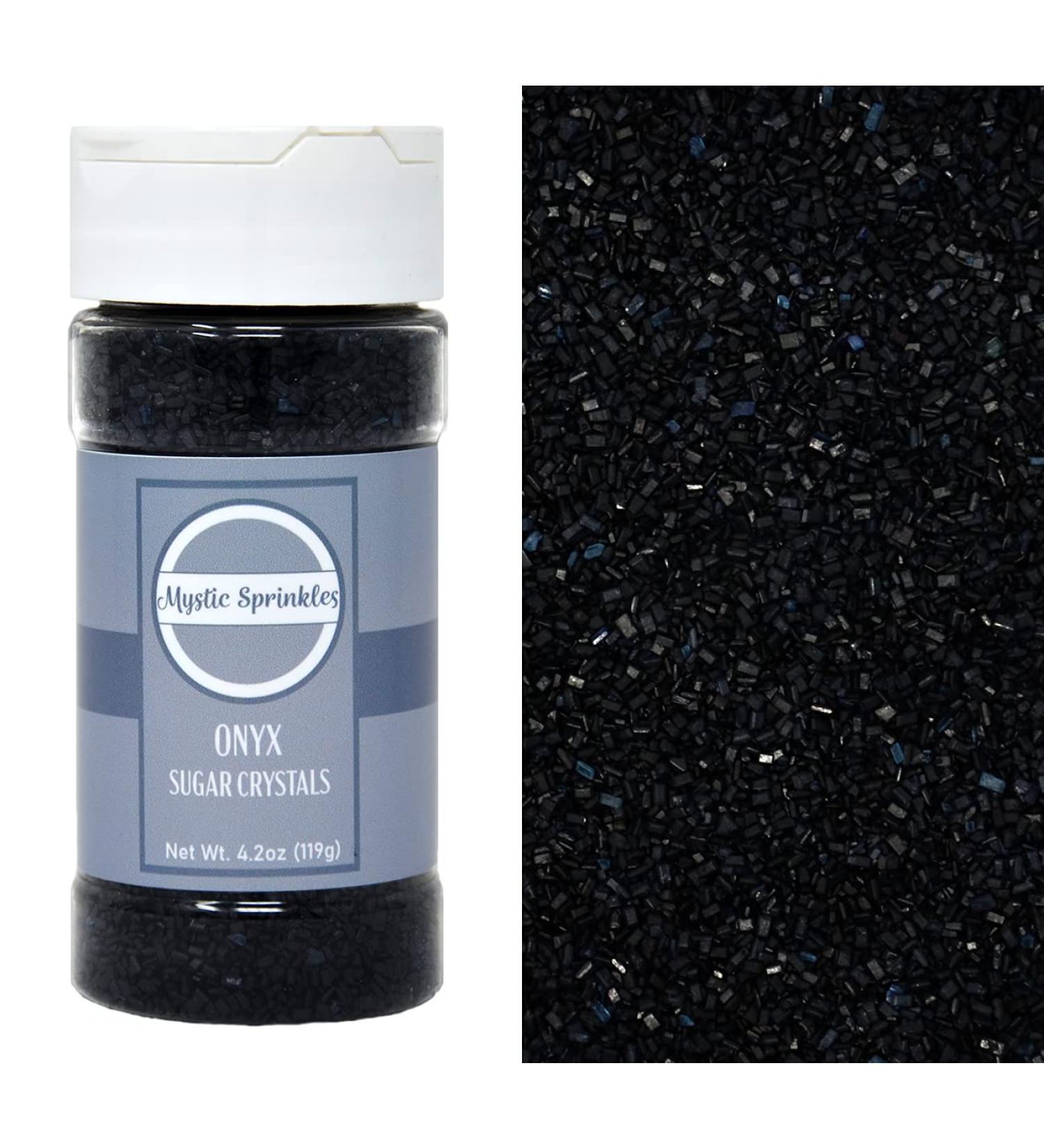 Mystic Sprinkles Sugar Crystals 4.2oz Bottle (Onyx- Black) - Buy Online on SooperMarket.com