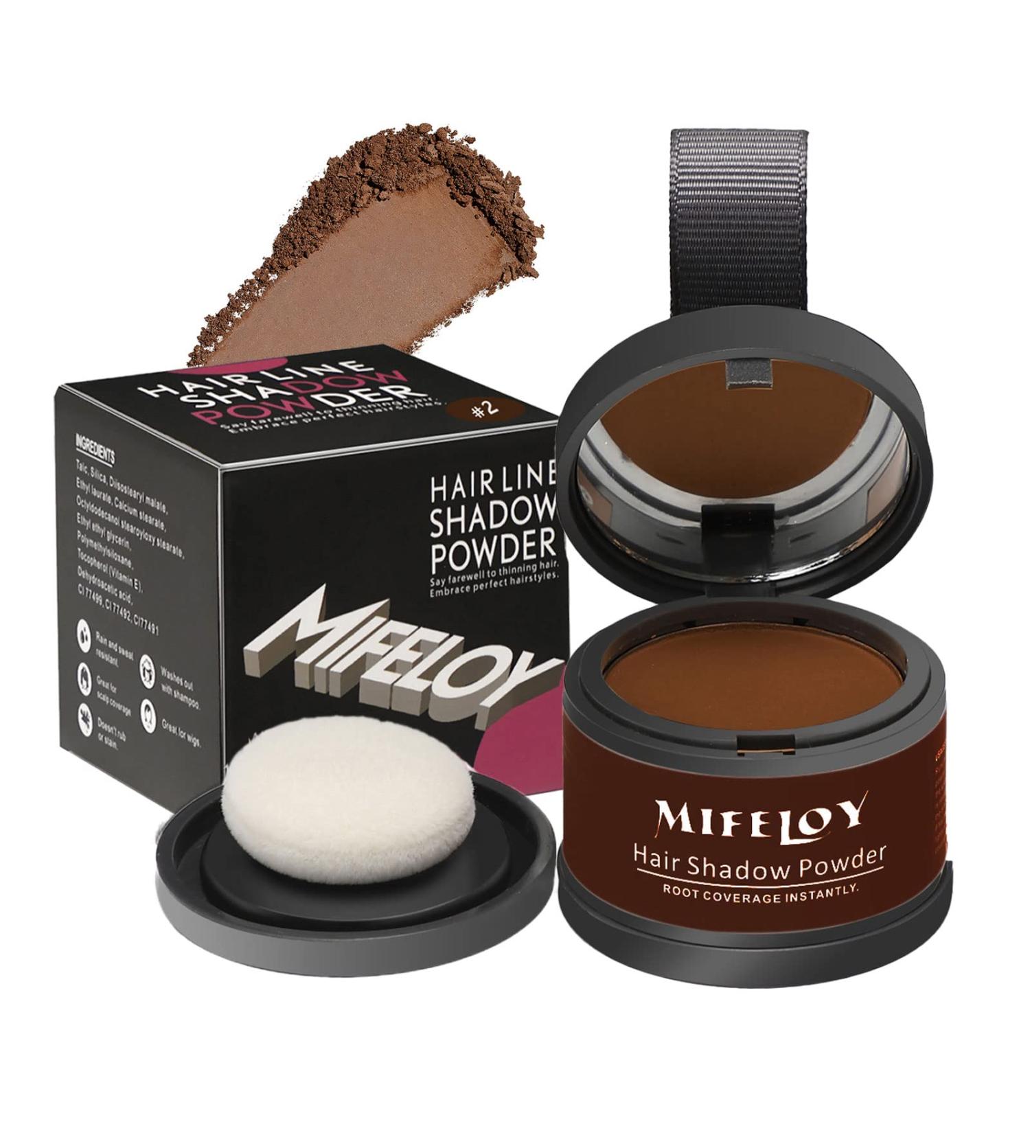 Root Coverage Powder for Thinning Hair - Medium Brown Hair Color Grey Concealer Beard & Eyebrow Touch Up - Buy Online on SooperMarket.com