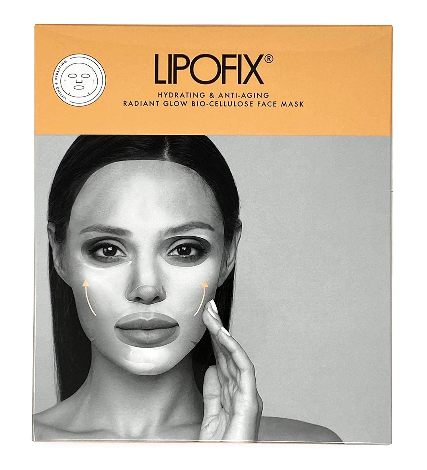 Lipofix Anti Aging Lifting Hydrating Facial Bio Cellulose Face Mask - 5 Masks, Korea Made for Fine Line Reduction and Skin Radiance - Buy Online on SooperMarket.com