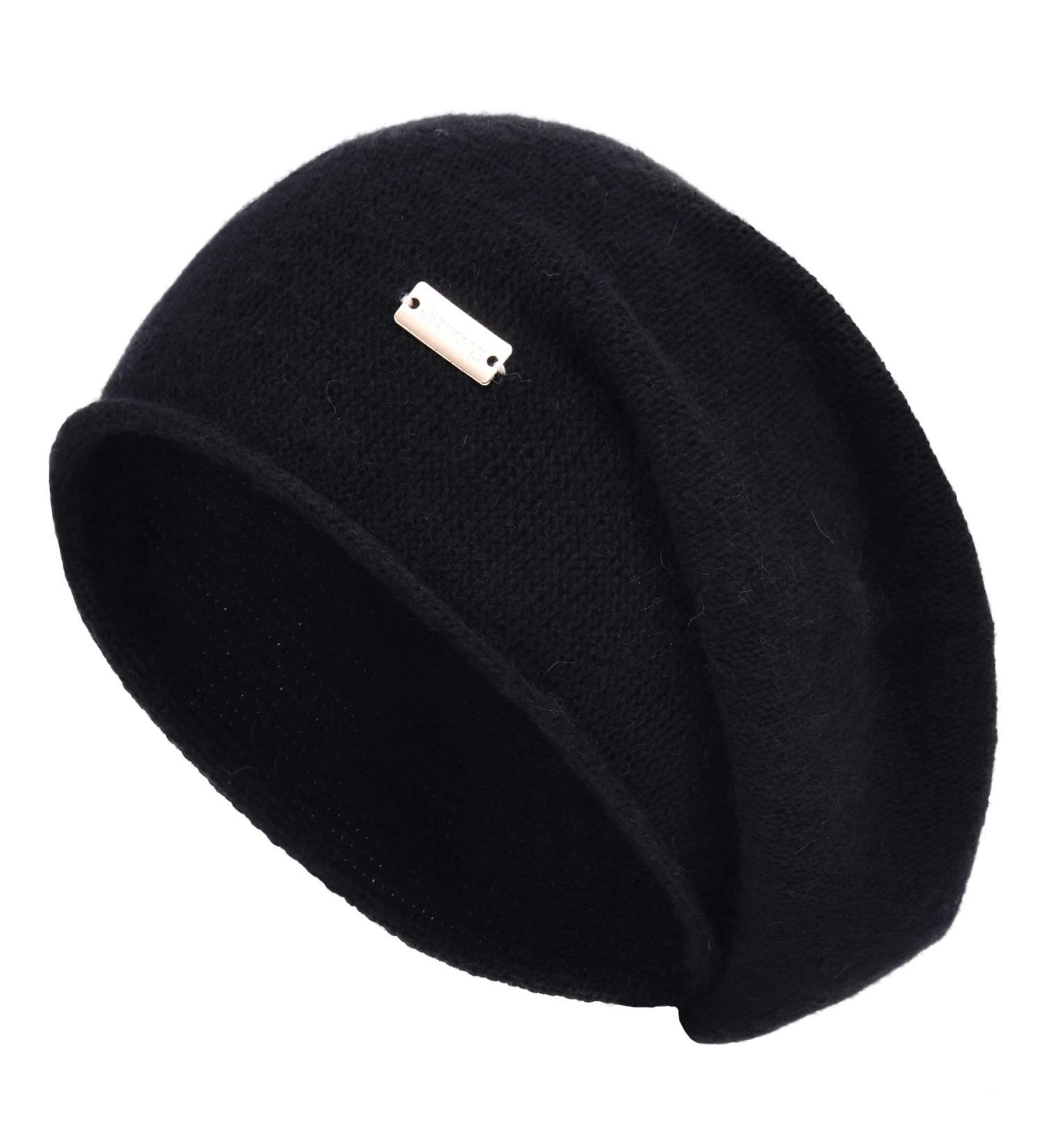 Jaxmonoy Cashmere Slouchy Knit Beanie Hat for Women - Winter Soft Warm Black Skull Cap - Buy Online on SooperMarket.com