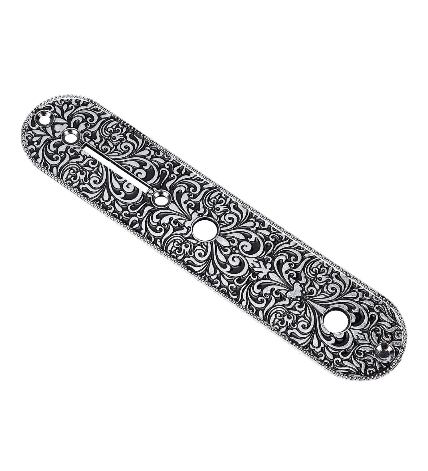 Guitar Control Plate Replacement Small Carved Metal Guitar Control Plate for TL TELE for Electric Guitar Control Plate Accessory(Silver) - Buy Online on SooperMarket.com