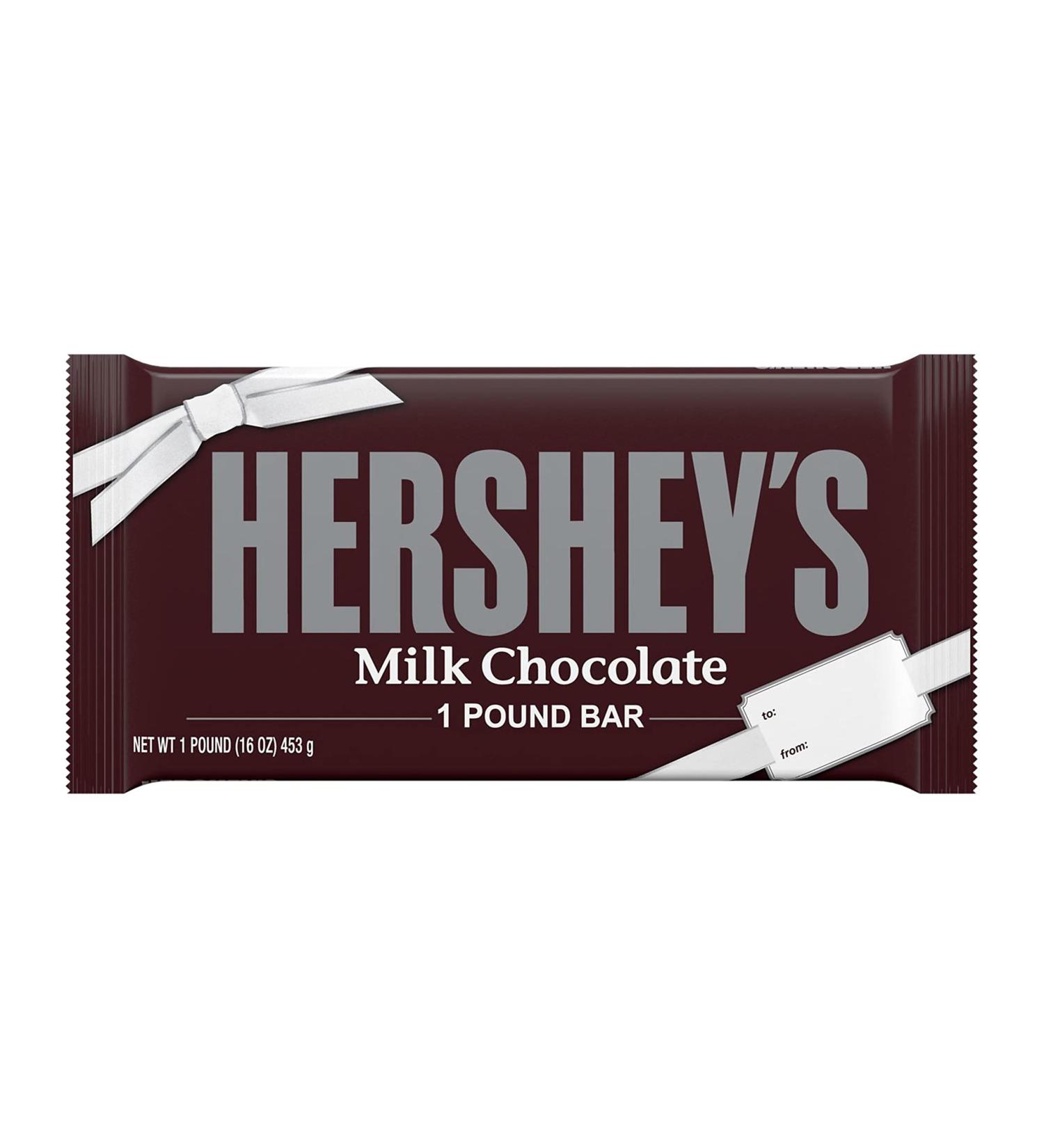 Hershey's Milk Chocolate Candy 1 lb Gift Bar | Gluten Free | Giant Hershey's 1lb Bar - Buy Online on SooperMarket.com