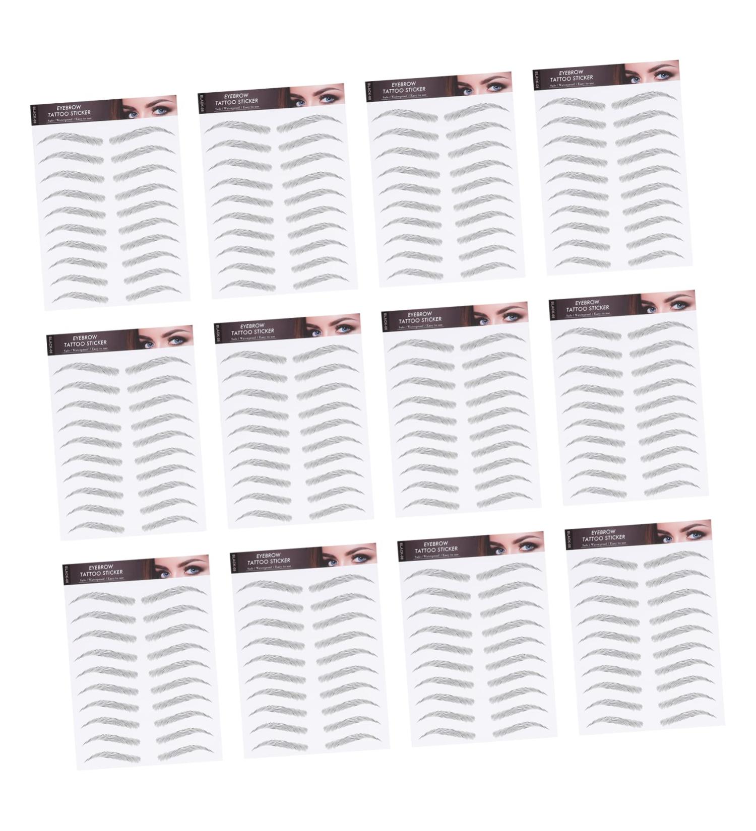 Mikinona 12 Sheets Waterproof Eyebrow Stickers Eyebrow Shaping Sticker Imitation Eyebrow 3d Makeup Tools Hair - Buy Online on SooperMarket.com