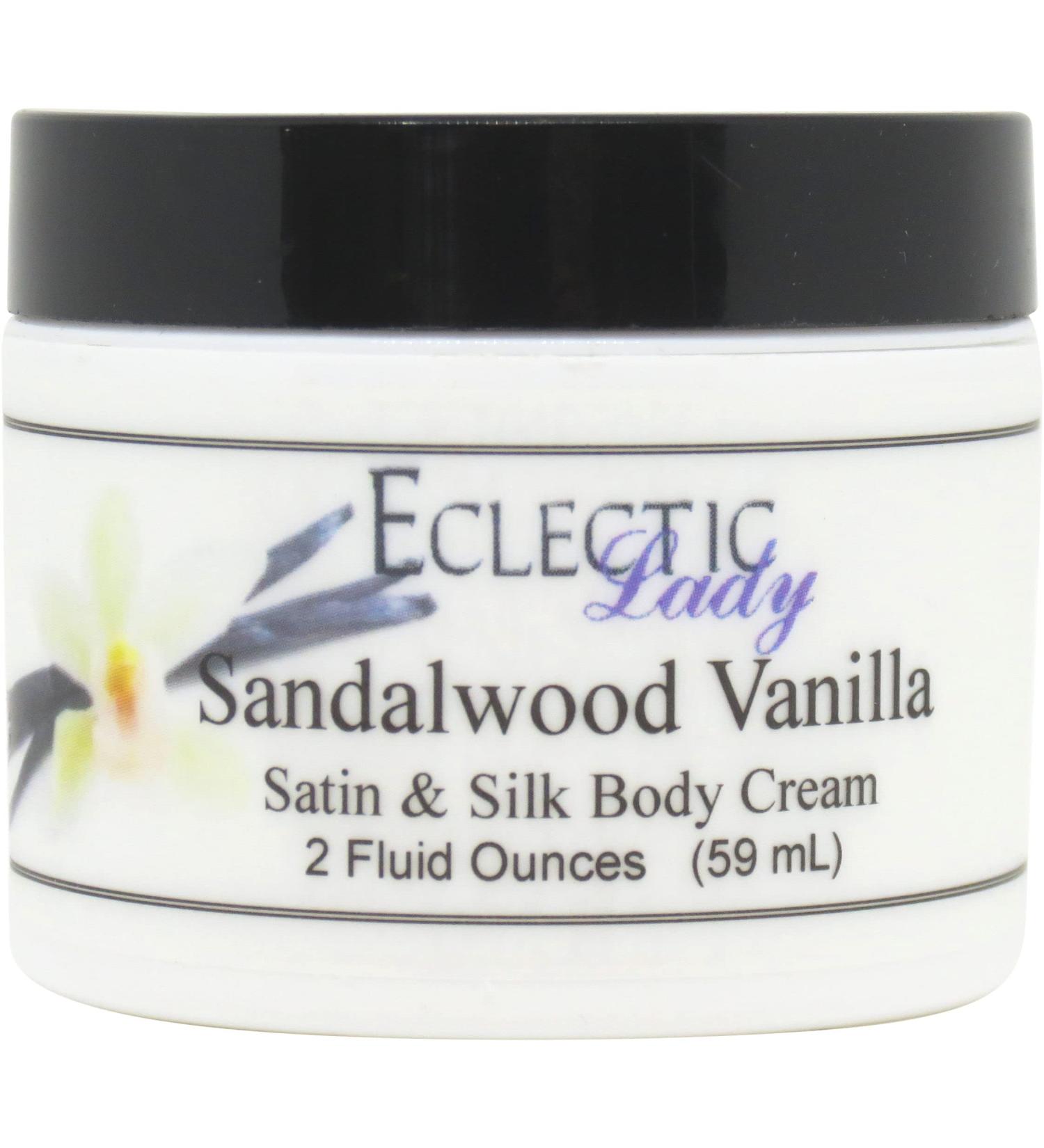Eclectic Lady Sandalwood Vanilla Body Cream - Handcrafted Shea Butter Lotion 2 oz - Phthalate-Free with Aloe & Silk Amino Acids - Perfect Gift for Women - Buy Online on SooperMarket.com