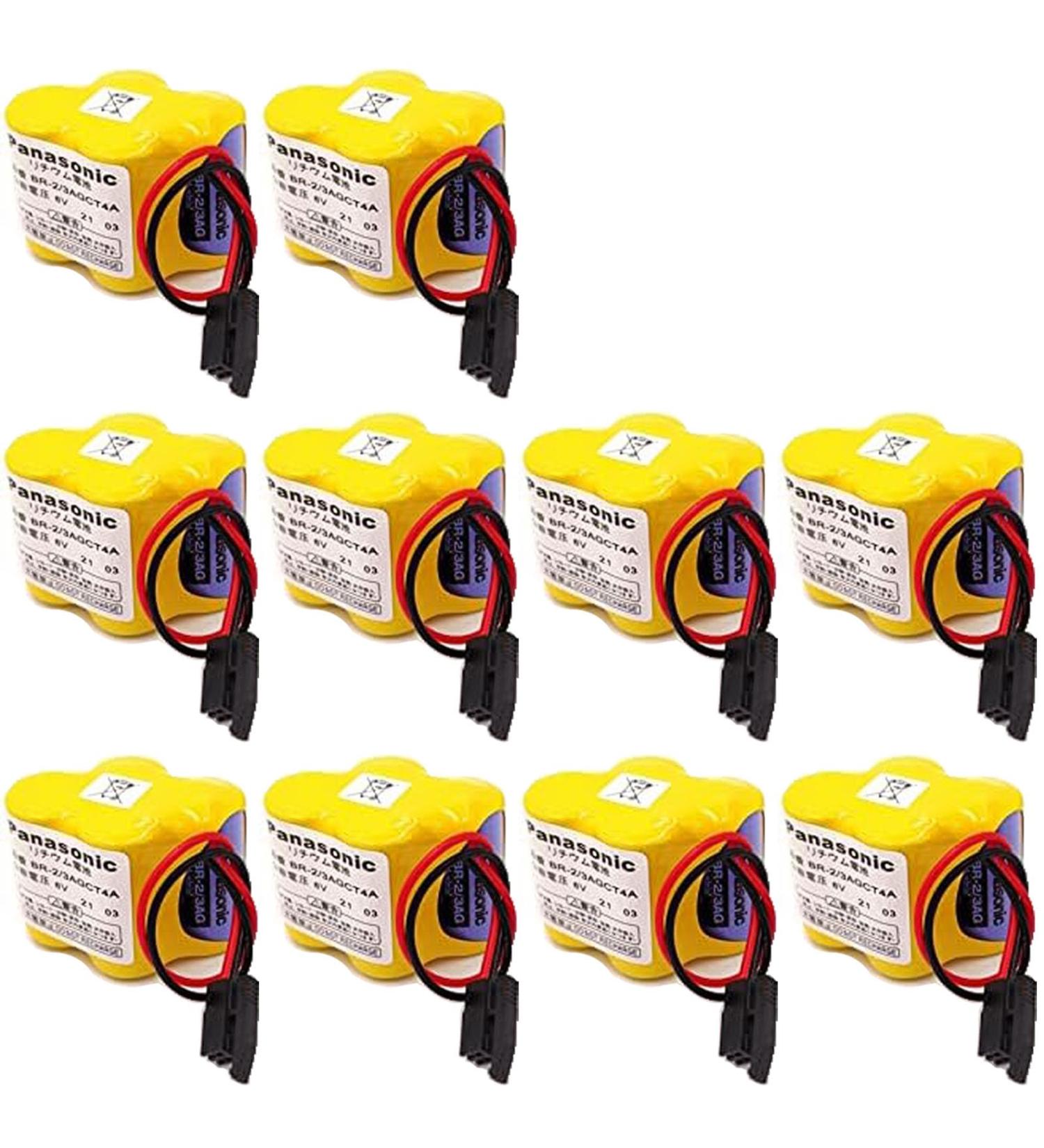 WELLVEUS 10 Pack BR-2/3AGCT4A 6V Battery for Fanuc A98L-0031-0025 | 4400mAh Black Connector - Fast International Shipping - Buy Online on SooperMarket.com