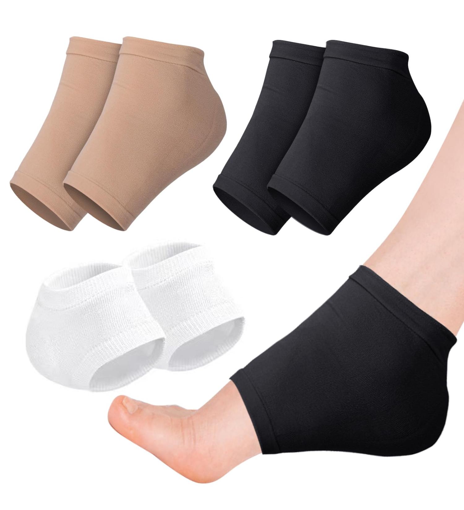3 Pairs Gel Heel Protectors Padded Heel Socks Heel Support for Plantar Fasciitis Silicone Moisturizing Socks Ventilate Gel Socks for Open Toe Care Skin Cracked Heel Men Women - Buy Online on SooperMarket.com