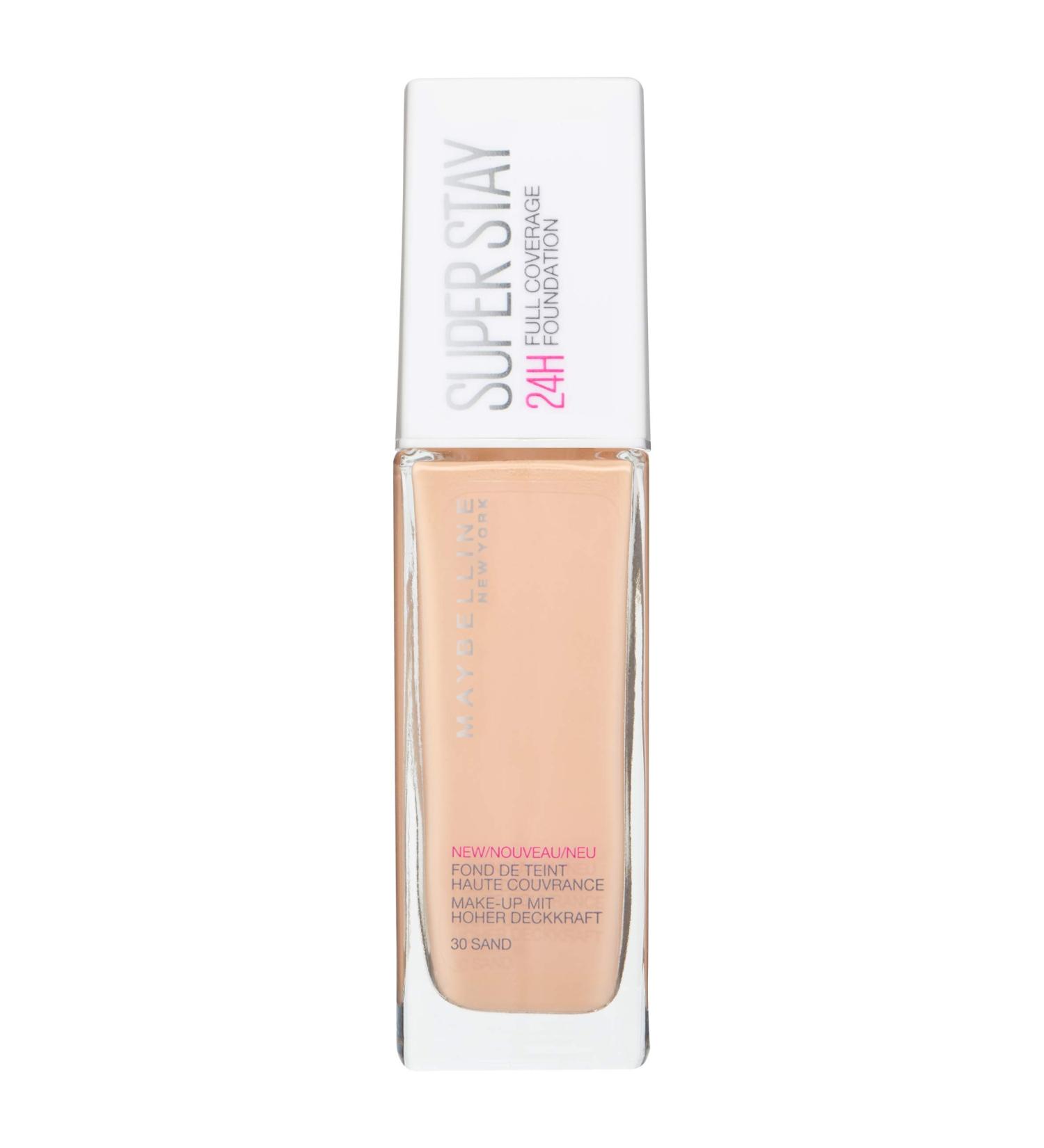 Maybelline Superstay 24 Hour Longlasting Foundation - Lightweight, Water and Transfer Resistant - 30ml Shade 30 Sand - Buy Online on SooperMarket.com