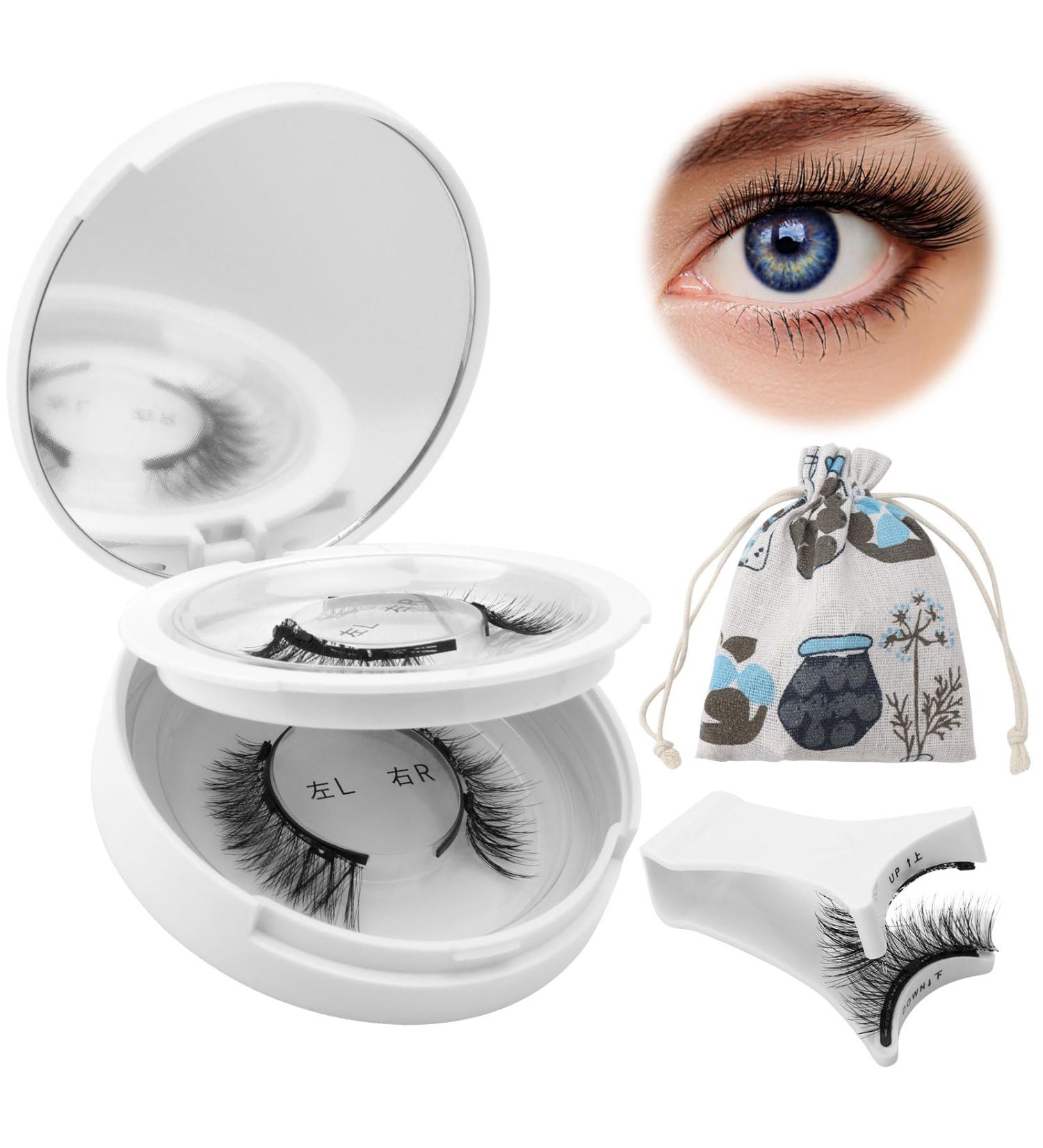 Magnetic Eyelashes with Applicator Natural Look Magnetic Lashes with Applicator 2 Pairs Reusable Magnetic Eyelashes False Eyelashes Manga Cat Eye Magnetic Eyelashes without Eyeliner No Glue Needed - Buy Online on SooperMarket.com