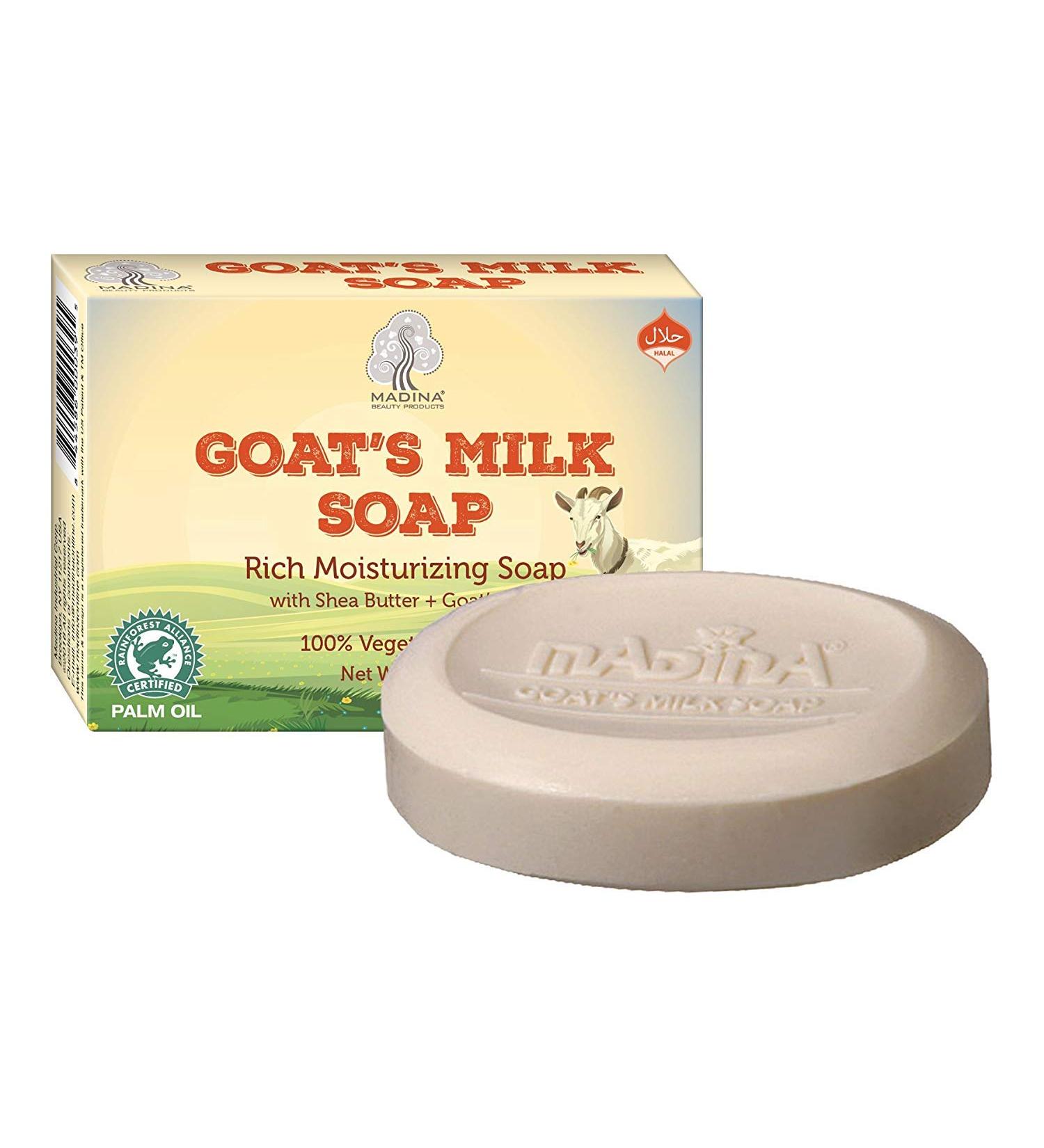 Goat Milk Natural Soap Skin Moisturizer Shea Butter Vitamin A C E Alkaline 3 Bar
